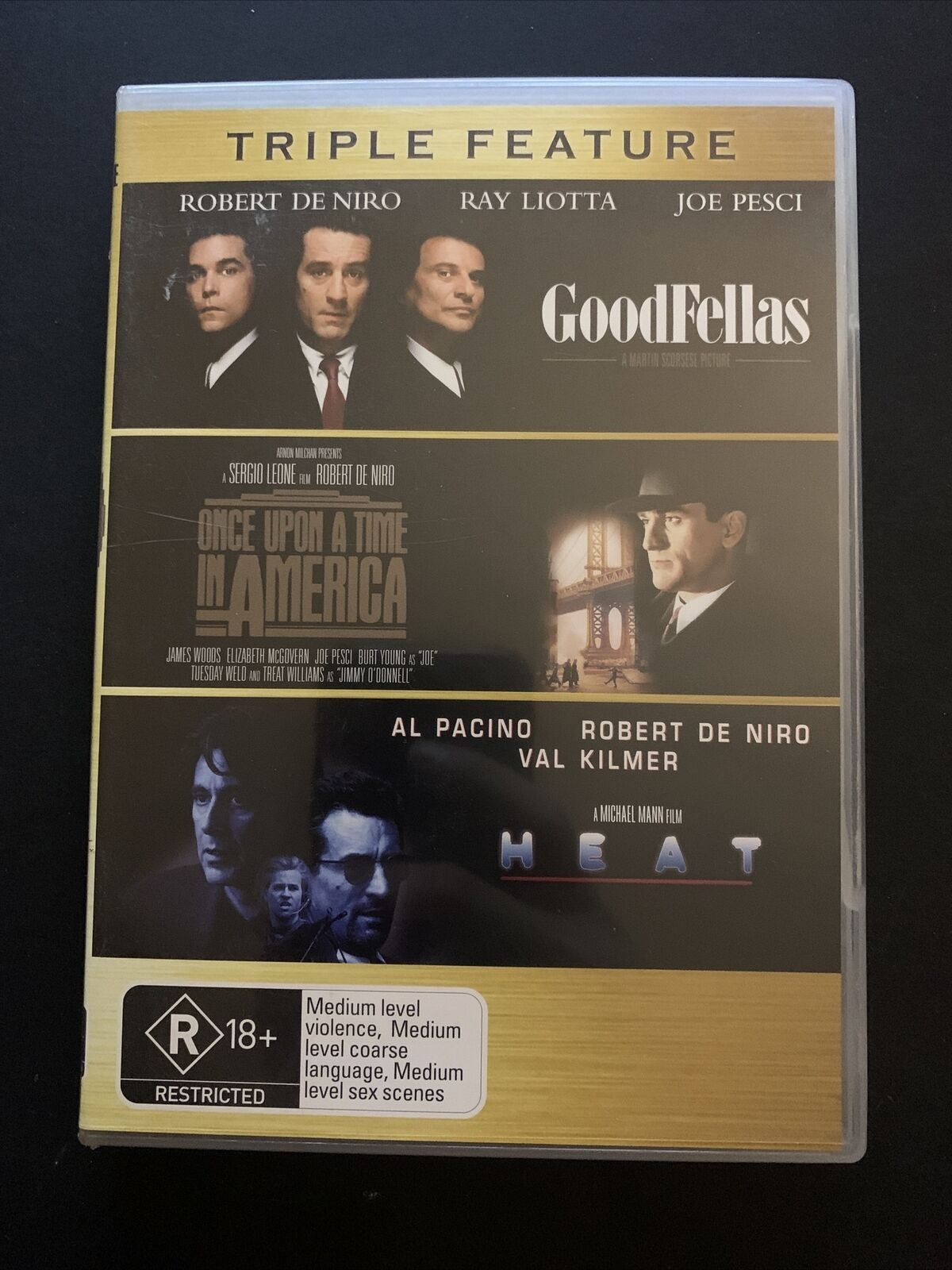 Heat  / Once Upon A Time In America  / Goodfellas (DVD, 2007, 3-Disc Set)