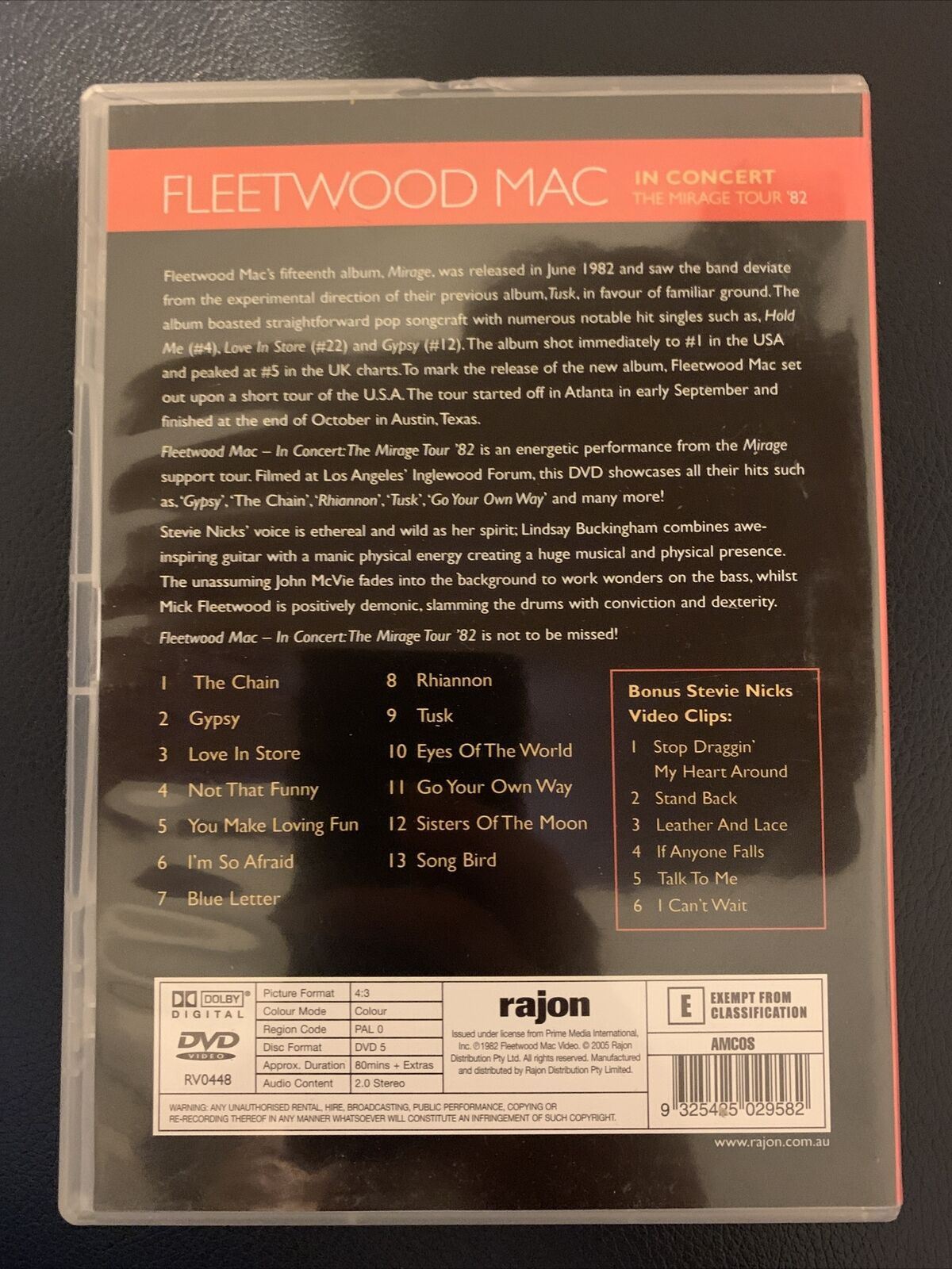 Fleetwood Mac In Concert - The Mirage Tour '82 (DVD, 1982)