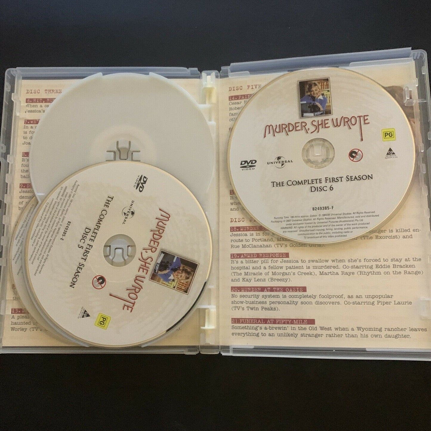 Murder She Wrote : Season 1 (DVD, 1984, 6-Disc Set) Angela Lansbury Region 4&2