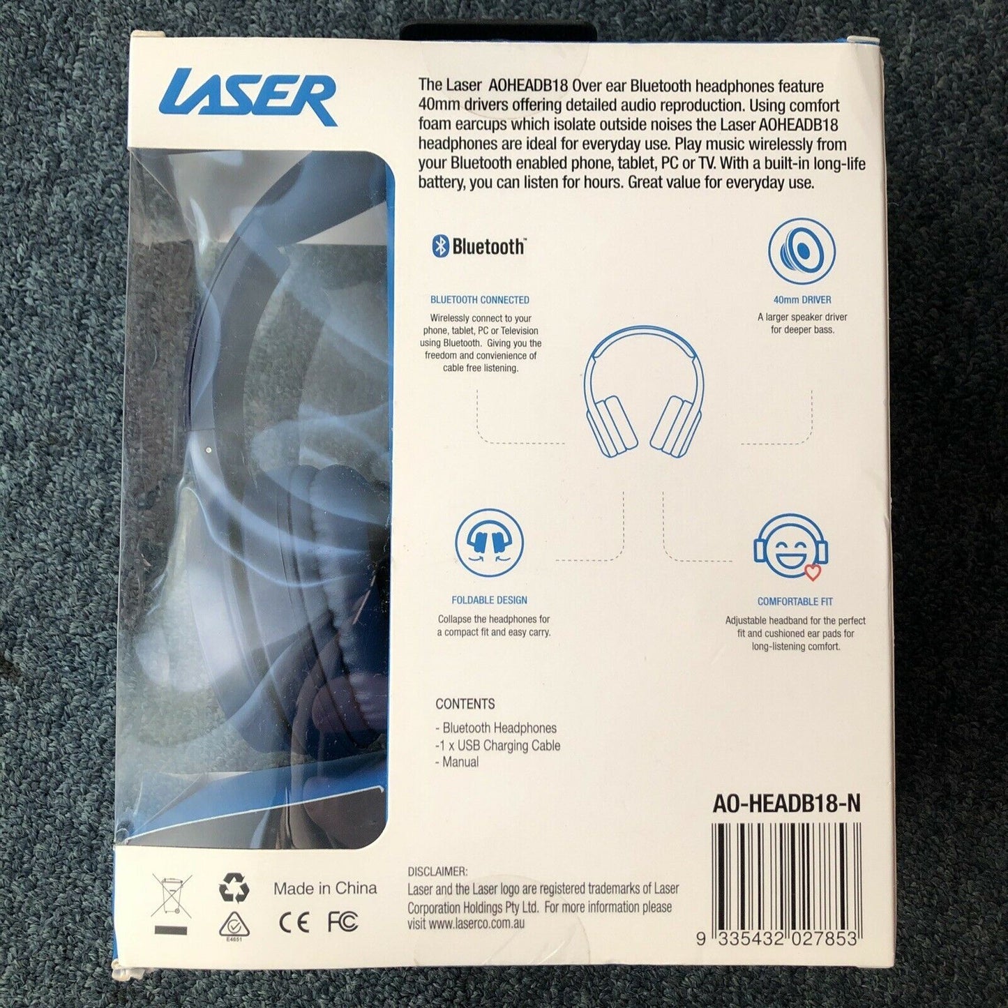 Laser Bluetooth Headphones Over the Ear