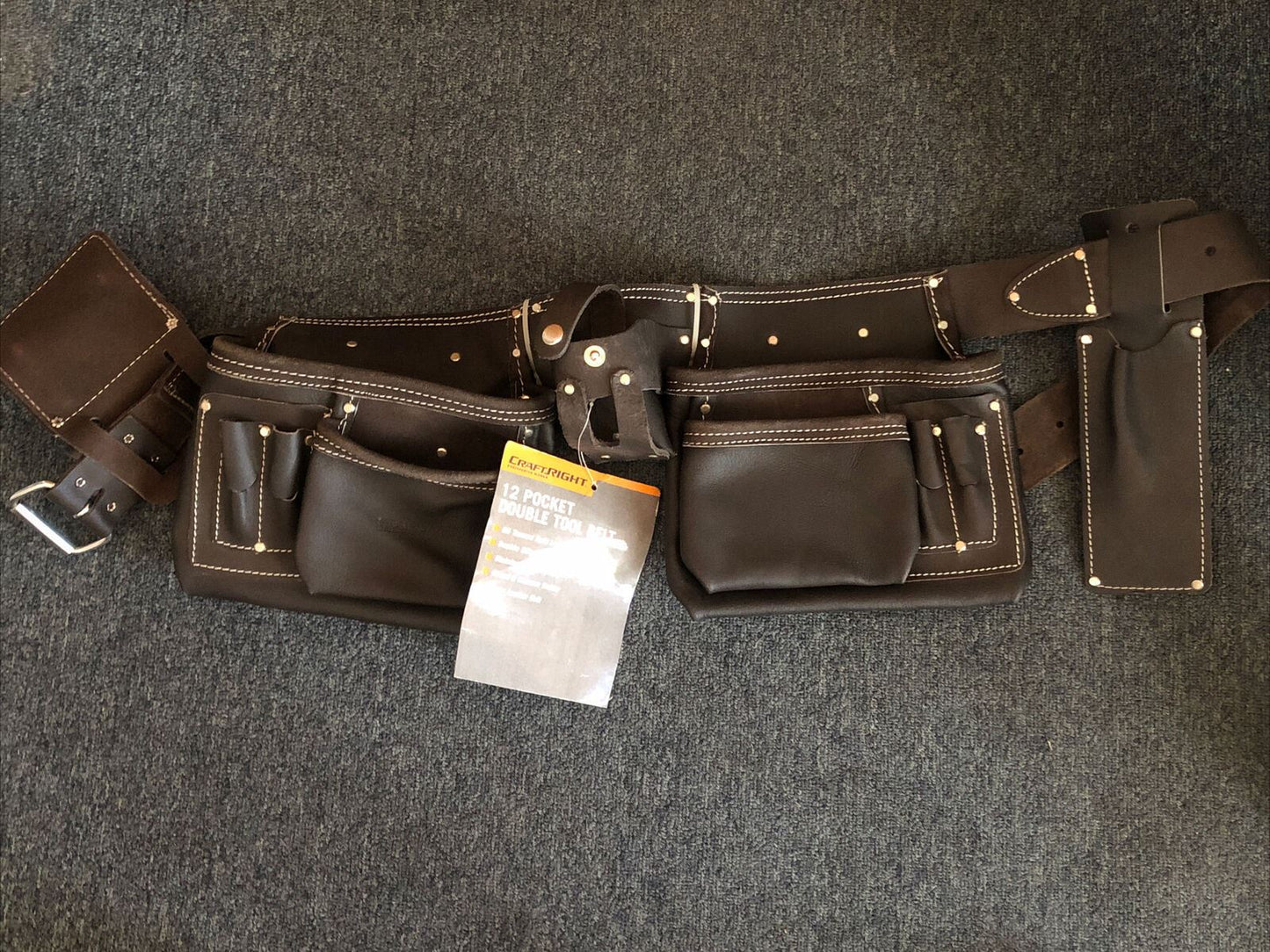 CraftRight 12 Pocket Leather Double Tool Belt