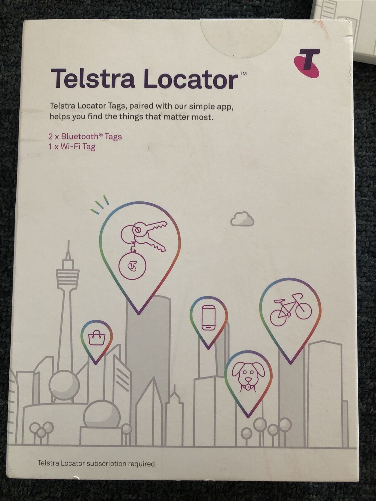 Telstra Locator Tag 3 x Bluetooth Tag & 1 x WiFi Tag - Lost and Found Locator