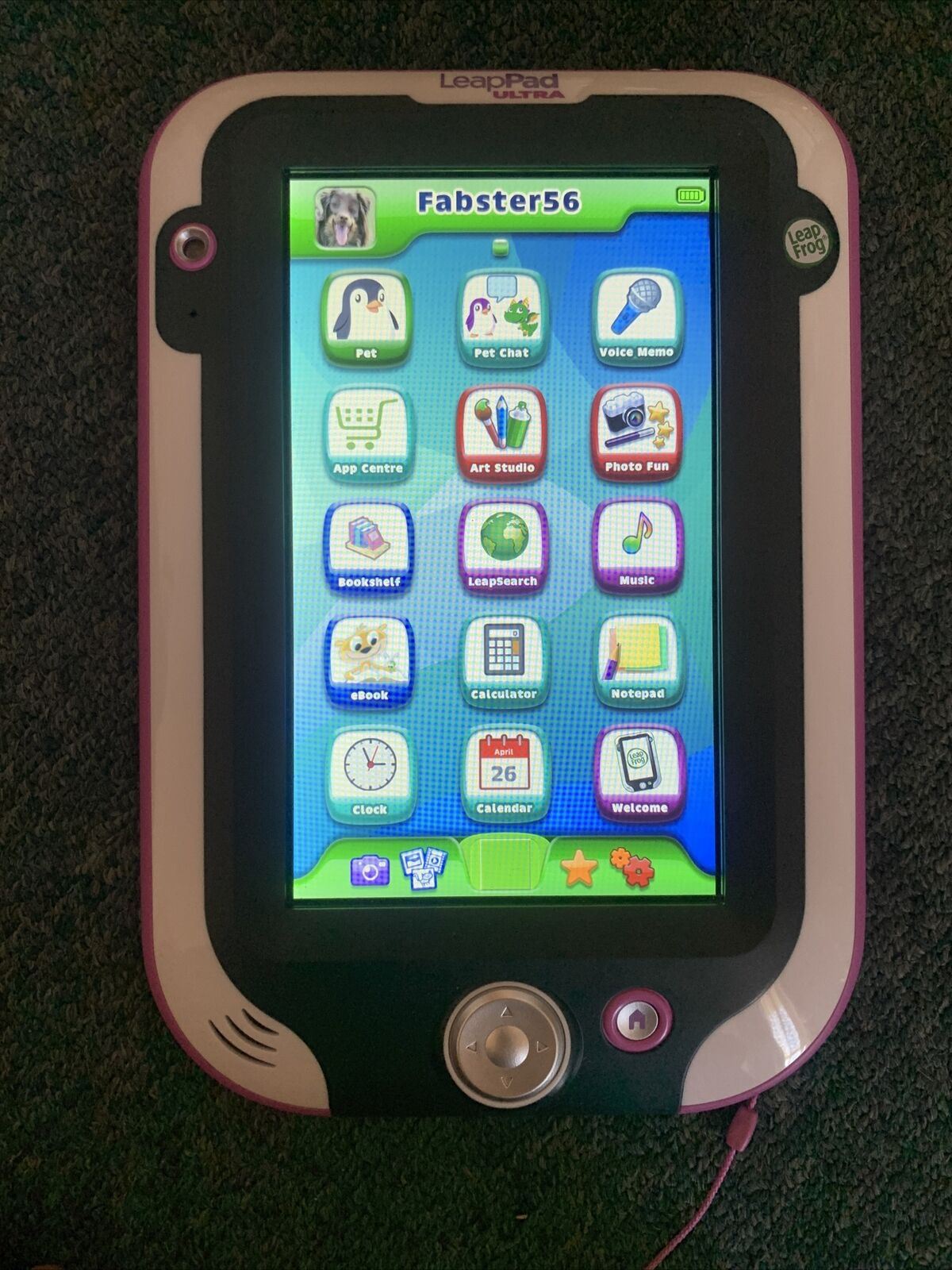 Leapfrog LeapPad Ultra Kids' Learning Tablet + 1 Game, AC Adapter, Case