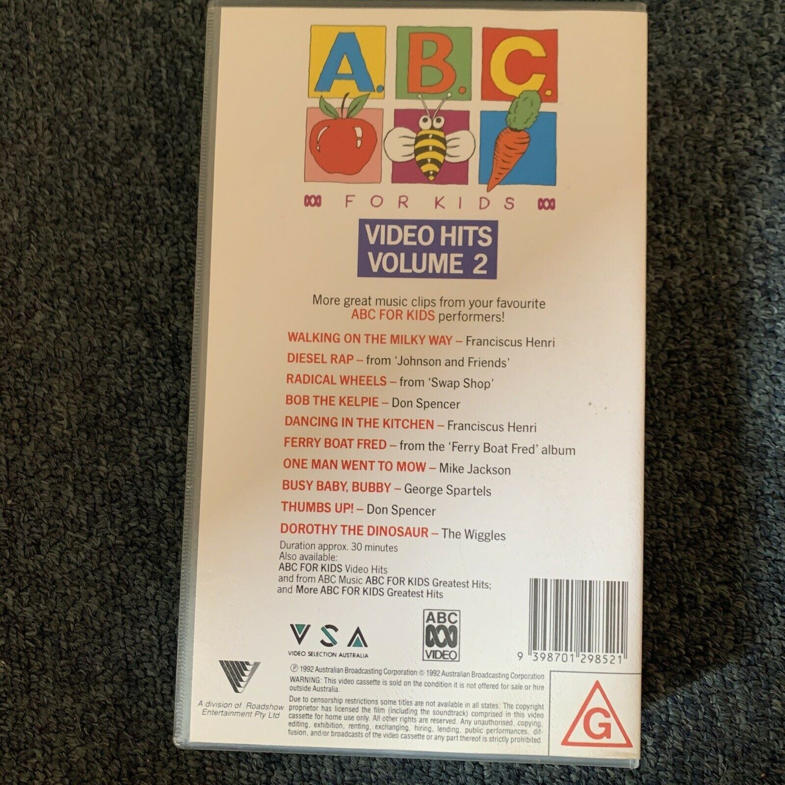 ABC For Kids - Video Hits Volume 2 (VHS, 1992) PAL – Retro Unit