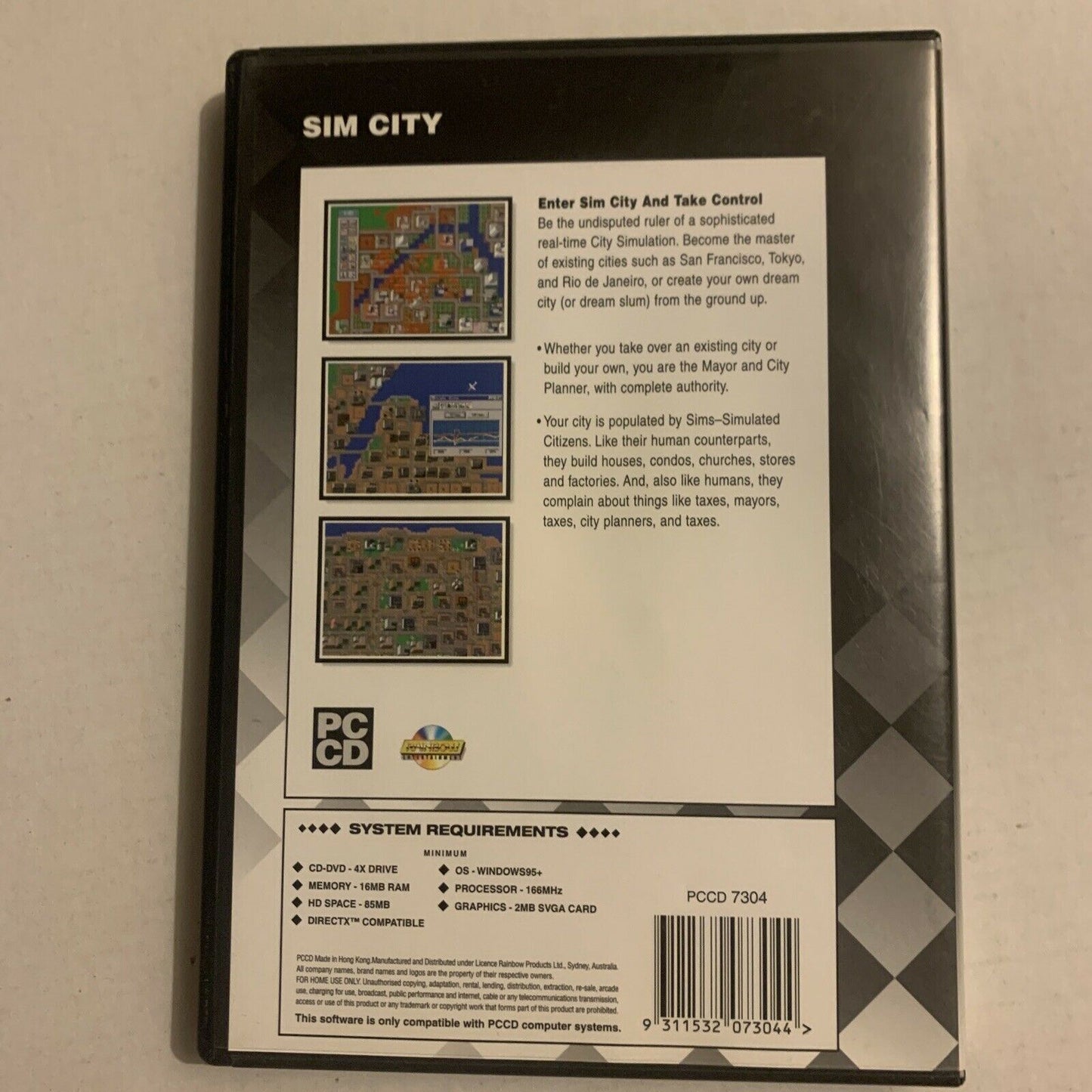 Sim City - Original Classic Simulation - PC CDROM Windows 95