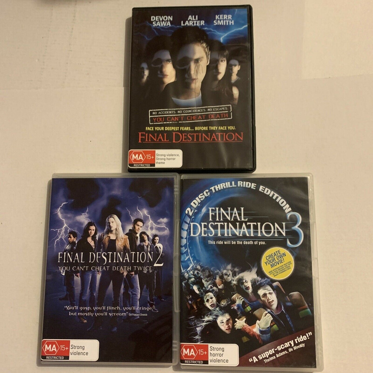 Final Destination 1, 2 & 3 (DVD, 2006, 4-Disc) Region 4