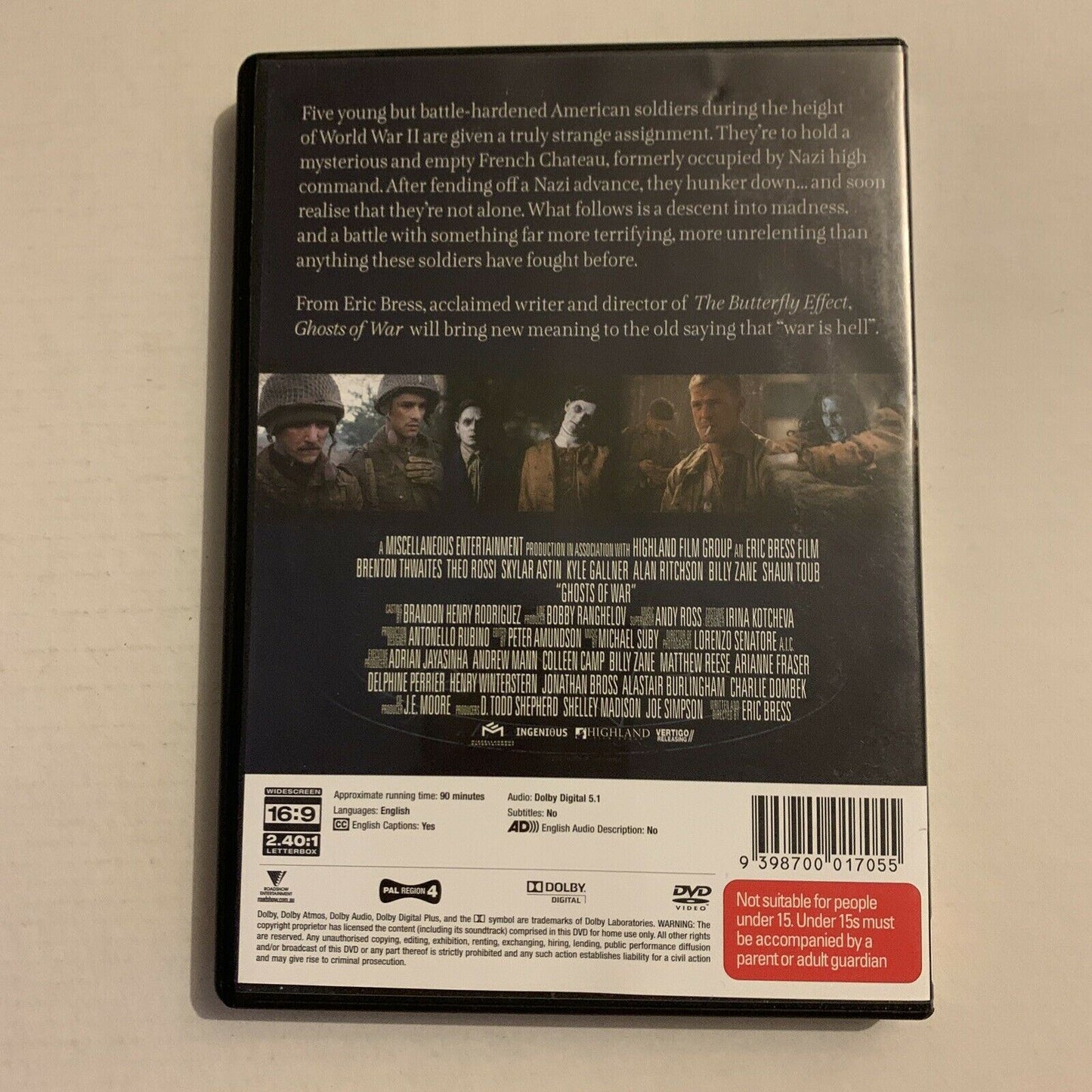 Ghosts Of War (DVD, 2020) Brenton Thwaites, Kyle Gallner, Alan Ritchson Region 4