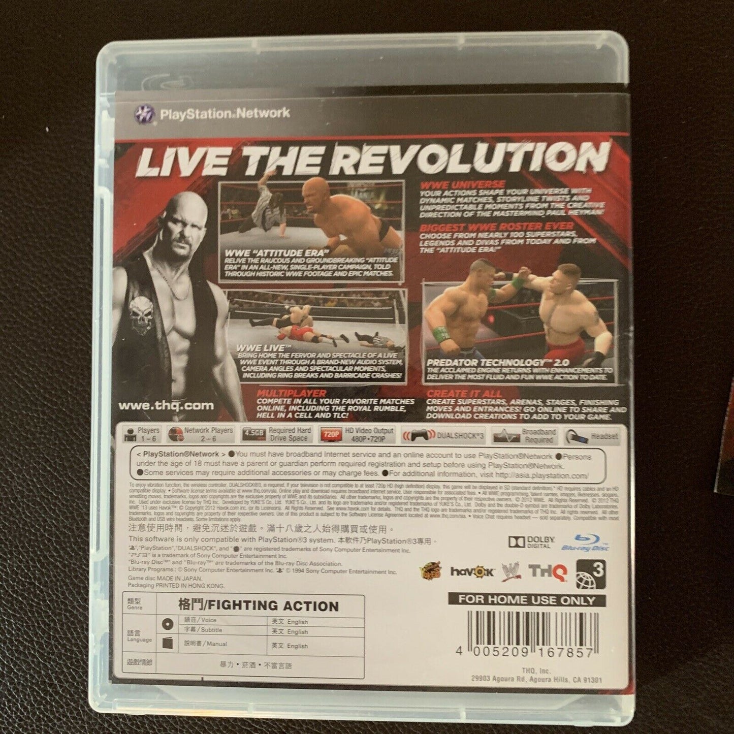 WWE '13 - PlayStation 3 PS3 Pro Wrestling Game with Manual