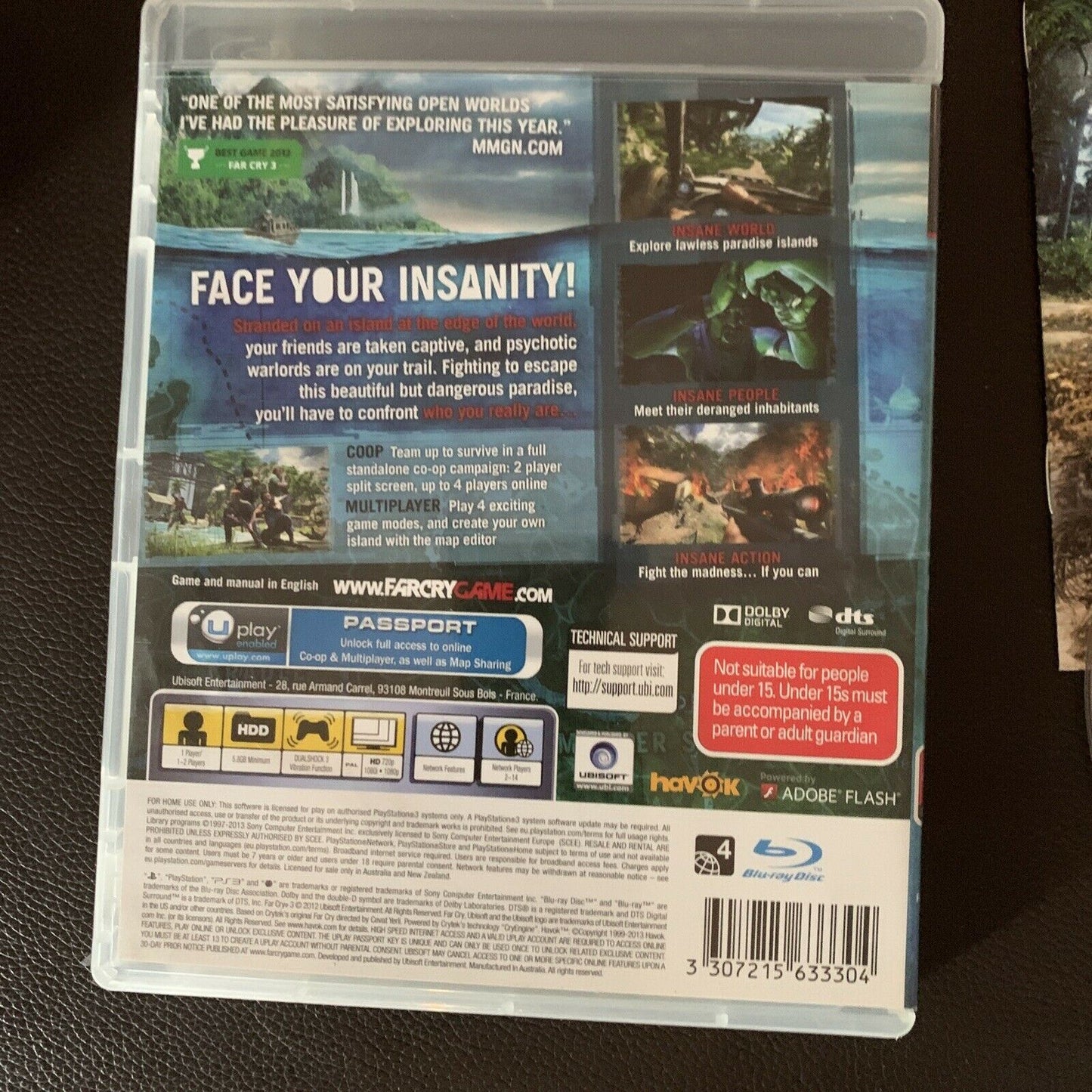 Far Cry 3  - Sony PlayStation 3 PS3 Game with Manual