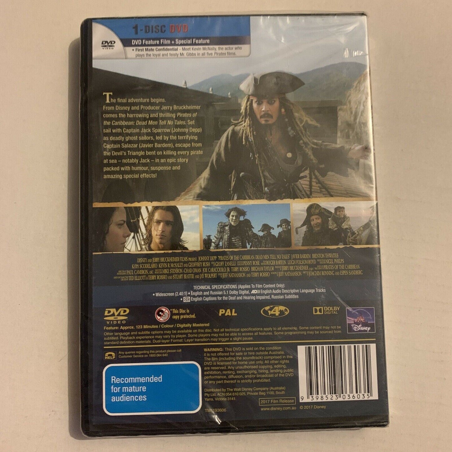 *New Sealed* Pirates Of The Caribbean - Dead Men Tell No Tales (DVD, 2017)