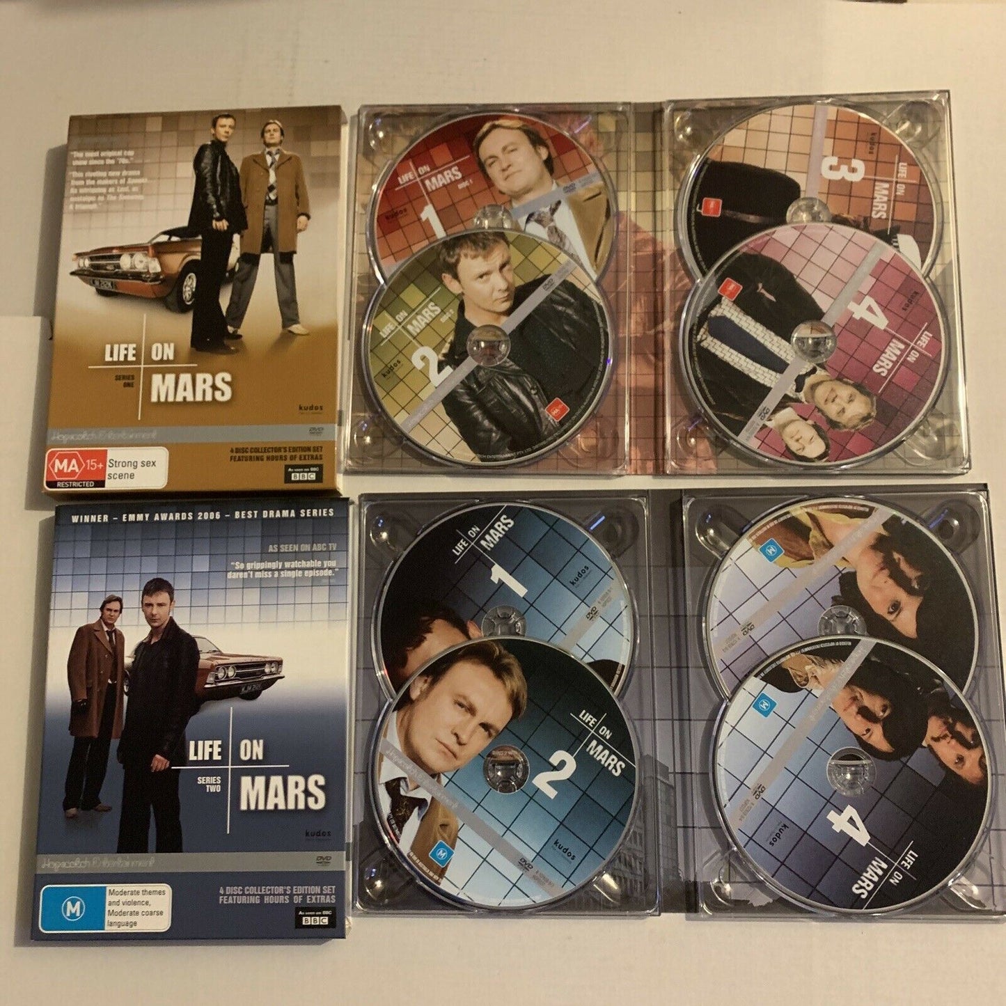 Life On Mars : Complete Series 1 & 2 (DVD, 2007, 8-Disc Set) BBC Region 4