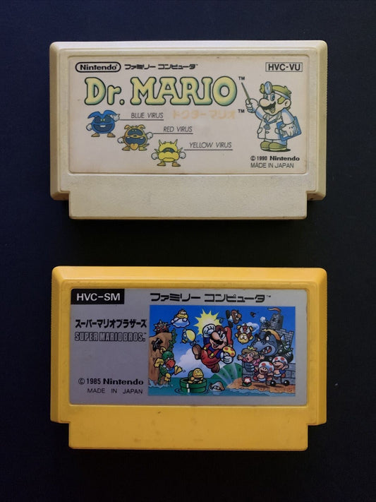 Dr Mario + Super Mario Bros - Nintendo Famicom NES Japan NTSC-J Game