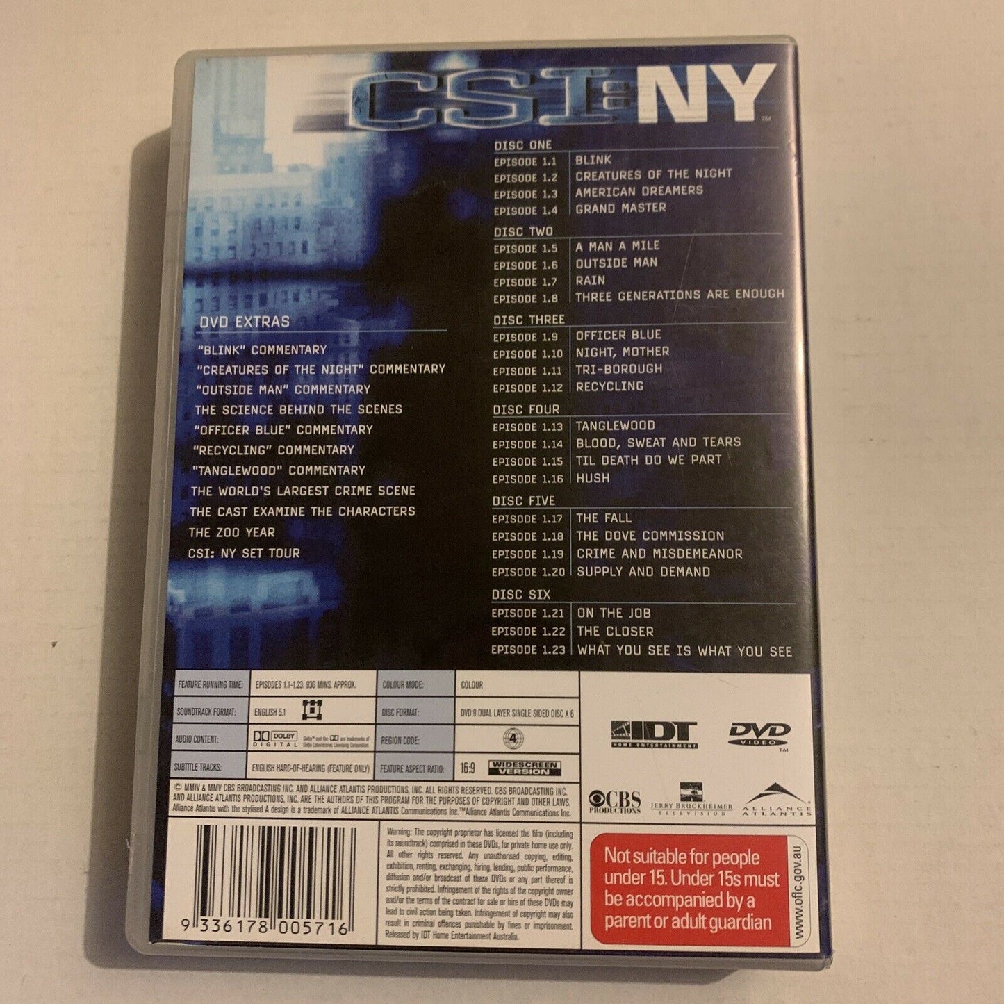 CSI: NY : Season 1 (DVD, 2005, 6-Disc) Region 4