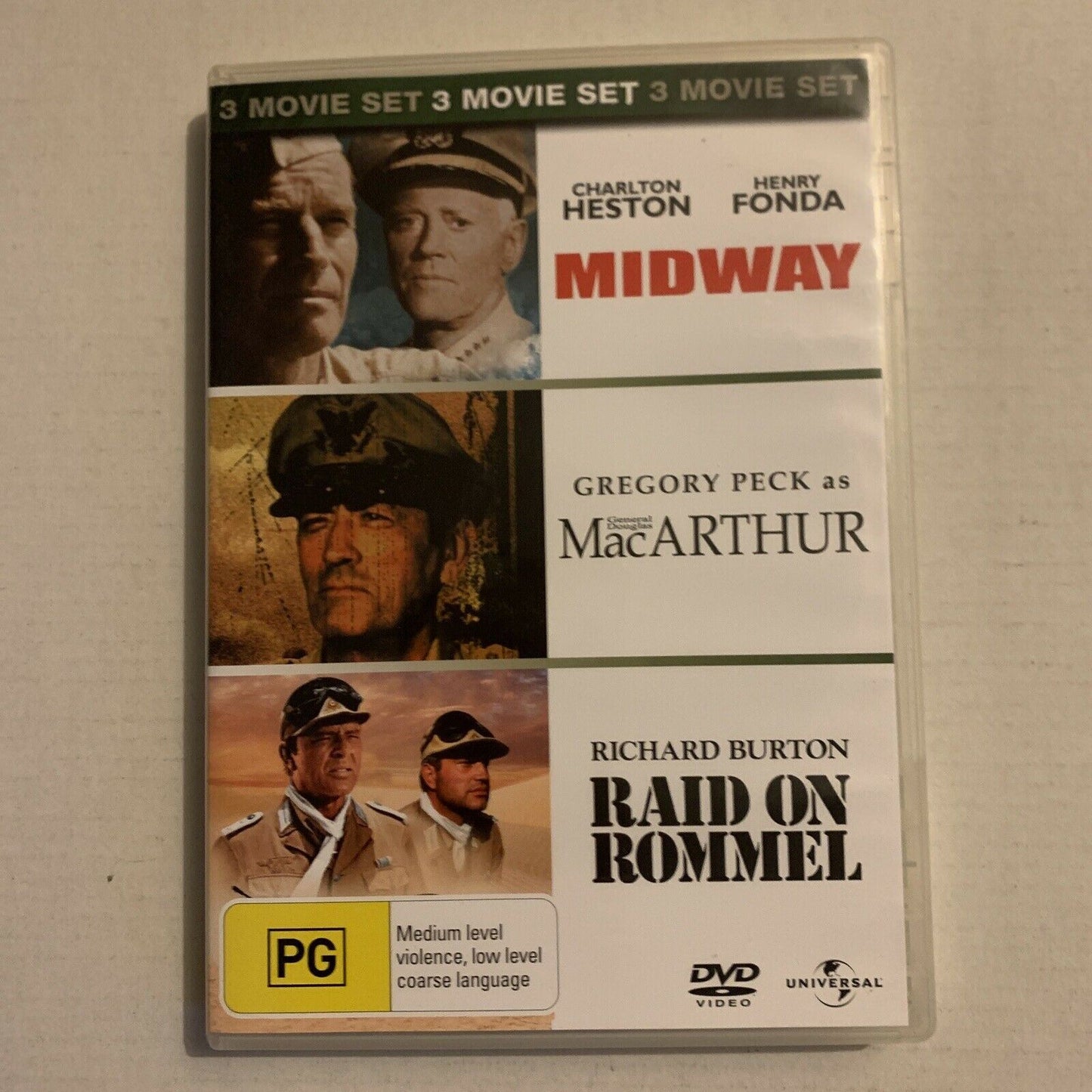 The Battle Of Midway  / MacArthur - The Rebel General  / Raid On Rommel (DVD)