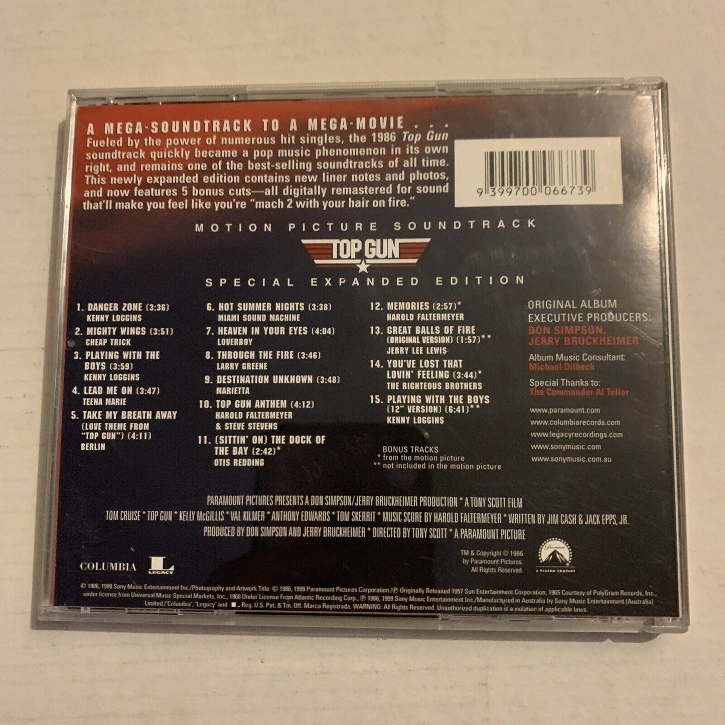 TOP GUN Soundtrack - Special Expanded Edition (CD) Kenny Loggins Cheap Trick