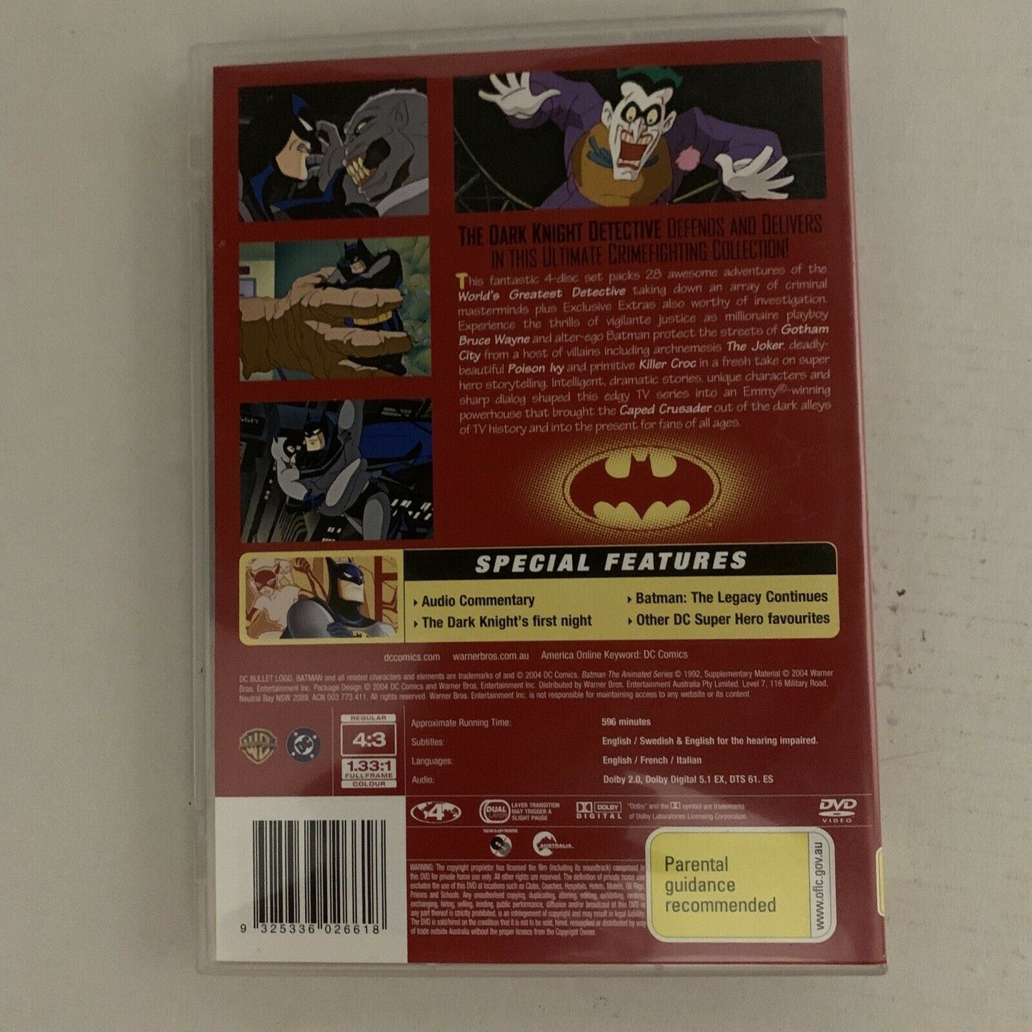 Batman Animated : Series 1 : Vol 1 (DVD, 1992, 4-Disc) Region 4&2