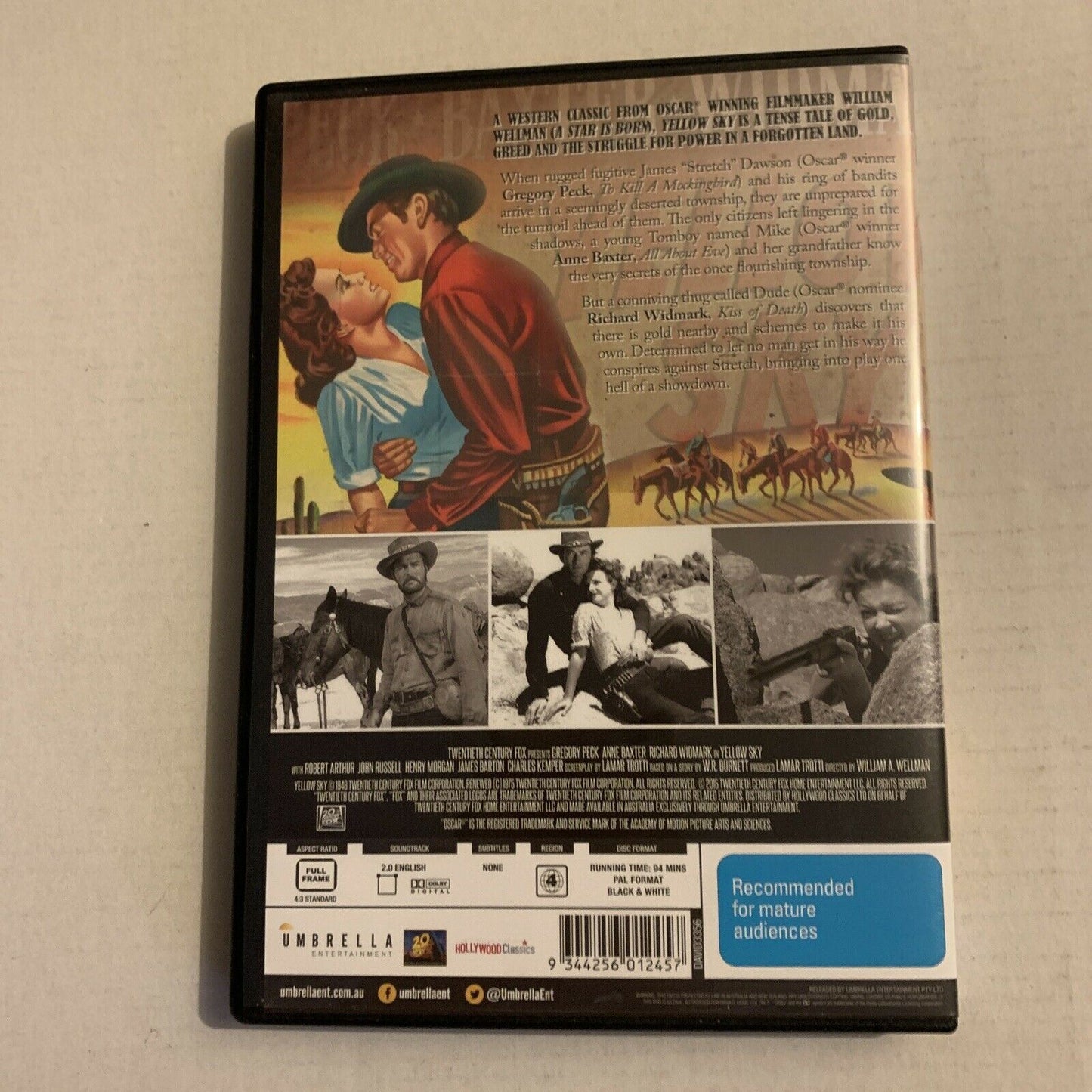 Yellow Sky (DVD, 1948) Gregory Peck, Anne Baxter. Region 4