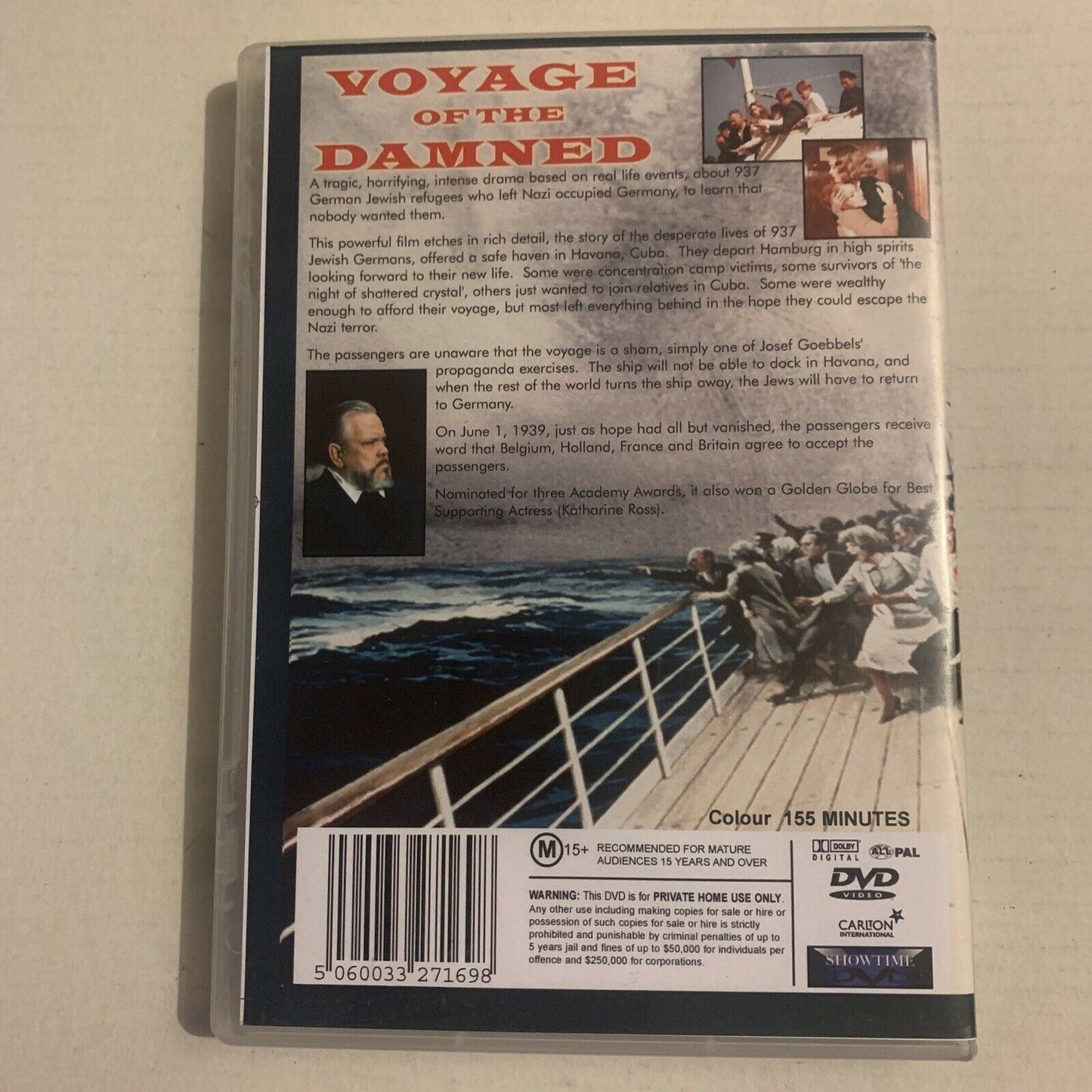 Voyage of the Damned (DVD, 1976) Orson Welles, Faye Dunaway. All Regions