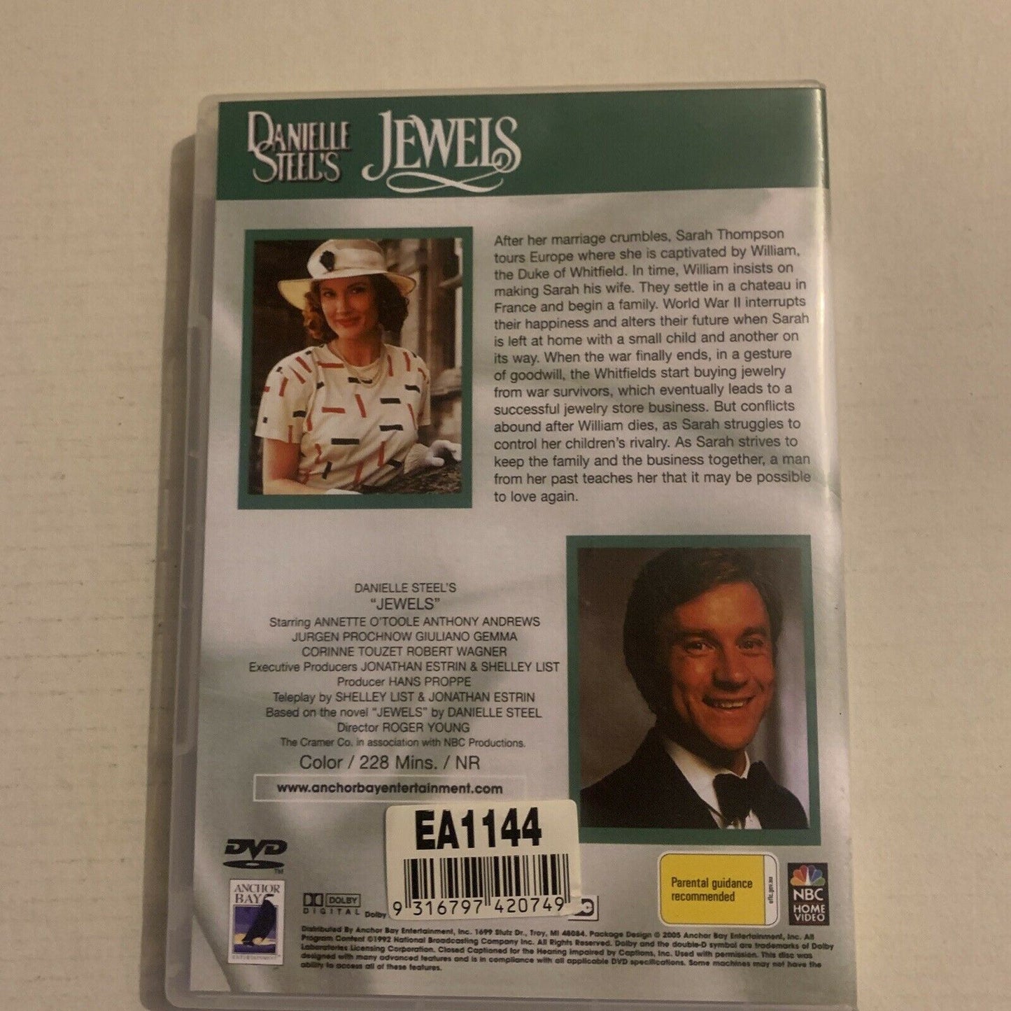 Danielle Steel's - Jewels (DVD, 1992) Annette O'Toole, Anthony Andrews