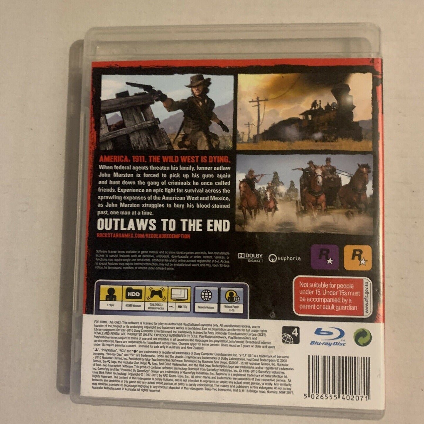 Red Dead Redemption (PlayStation 3, PS3) Complete + Manual No Map