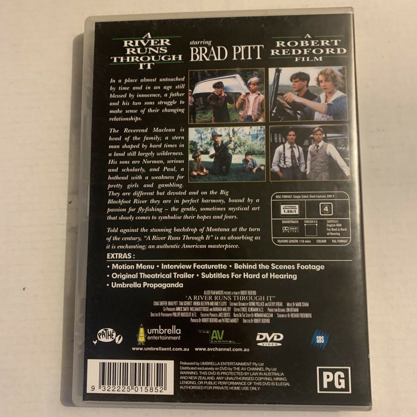 A River Runs Through It (DVD, 1992) Brad Pitt Region 4