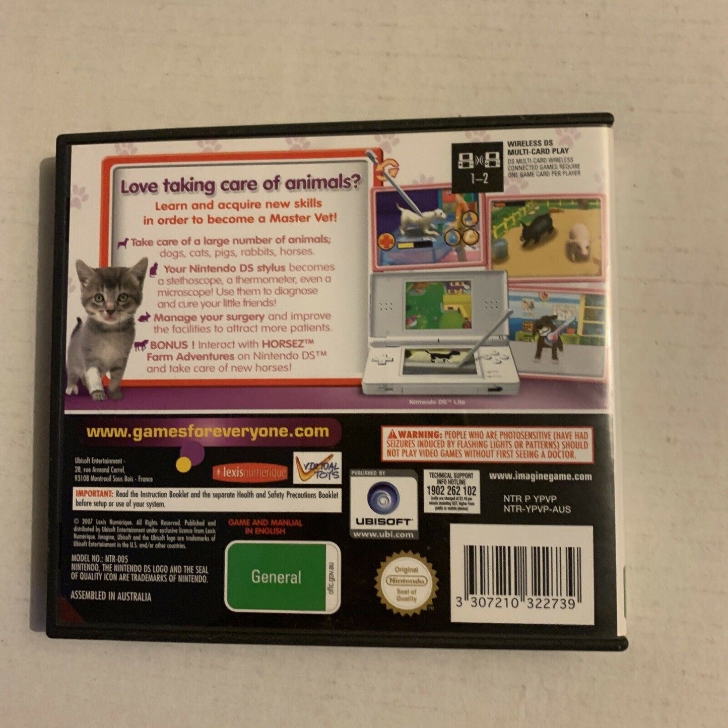 Imagine: Pet Vet (Nintendo DS, 2007, Ubisoft) - Includes Manual