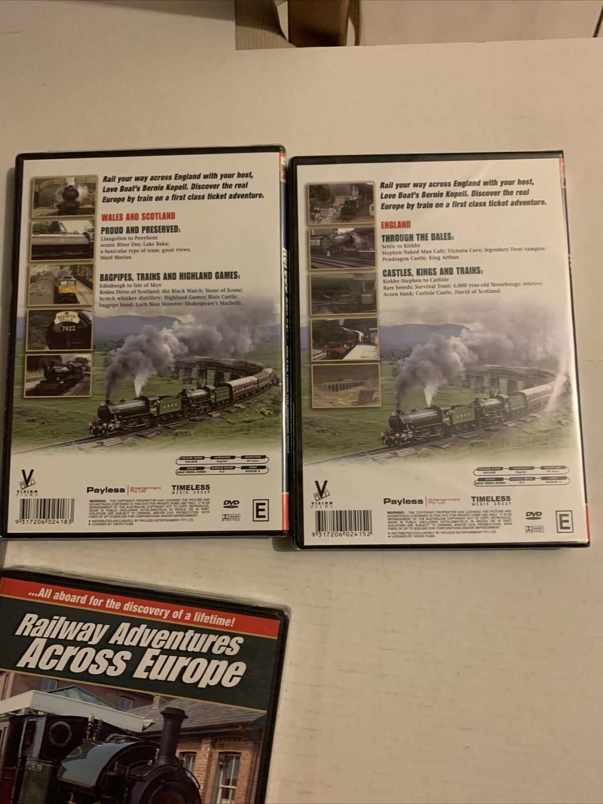 *New Sealed* 5x Railway Adventures Across Europe DVD Train Documentary. Region 4