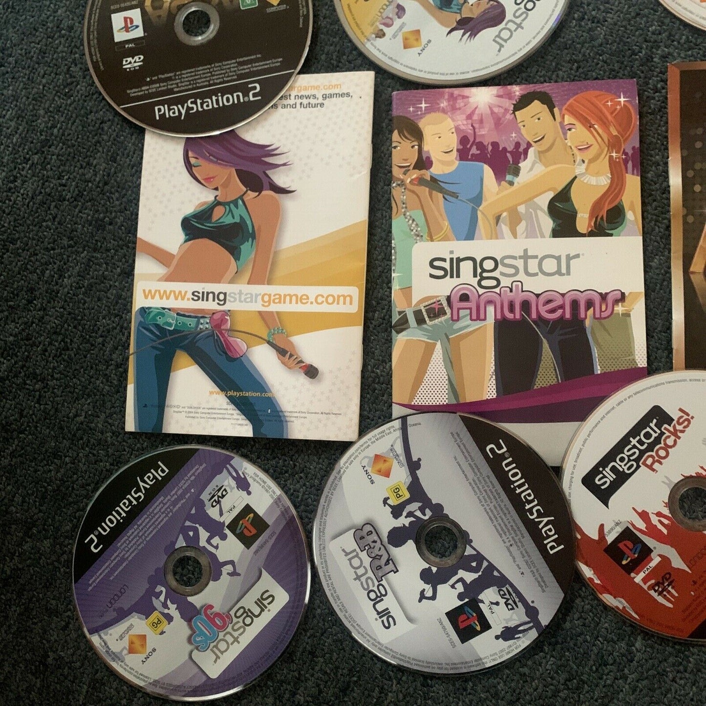 9x Singstar PS2 Games & 2x Singstar Microphones USB