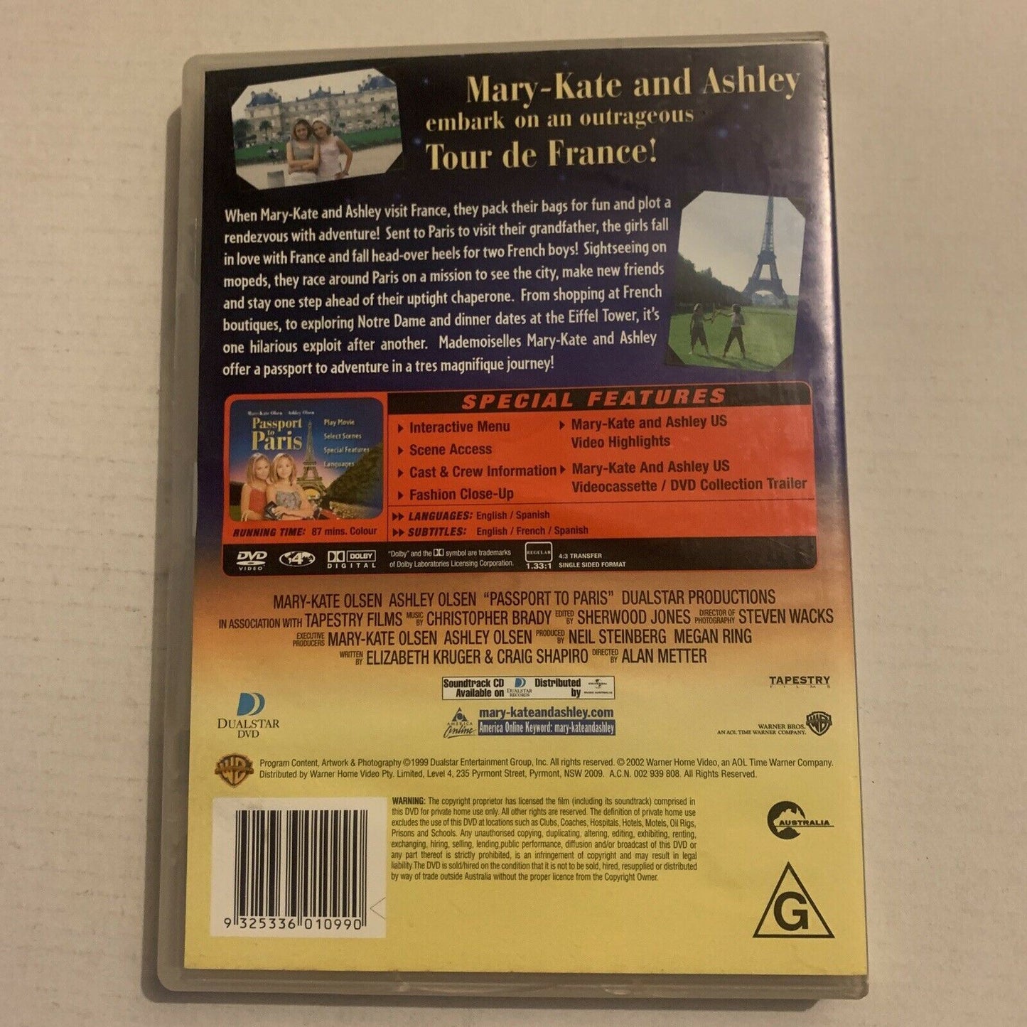 Passport To Paris (DVD, 1999) Mary-Kate Olsen, Ashley Olsen. Region 4&1