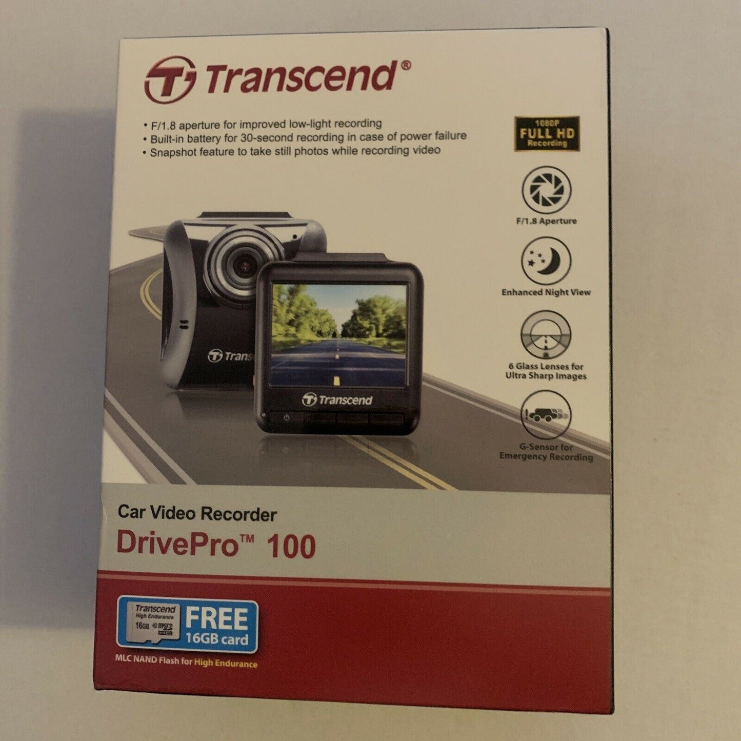 *New* Transcend DrivePro 100 - Car Video Recorder Dashcam Full HD