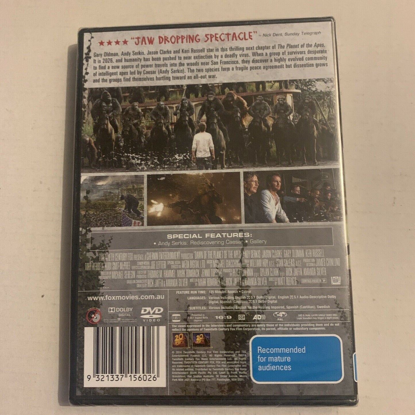 *New Sealed* Dawn Of The Planet Of The Apes (DVD, 2014) Region 4