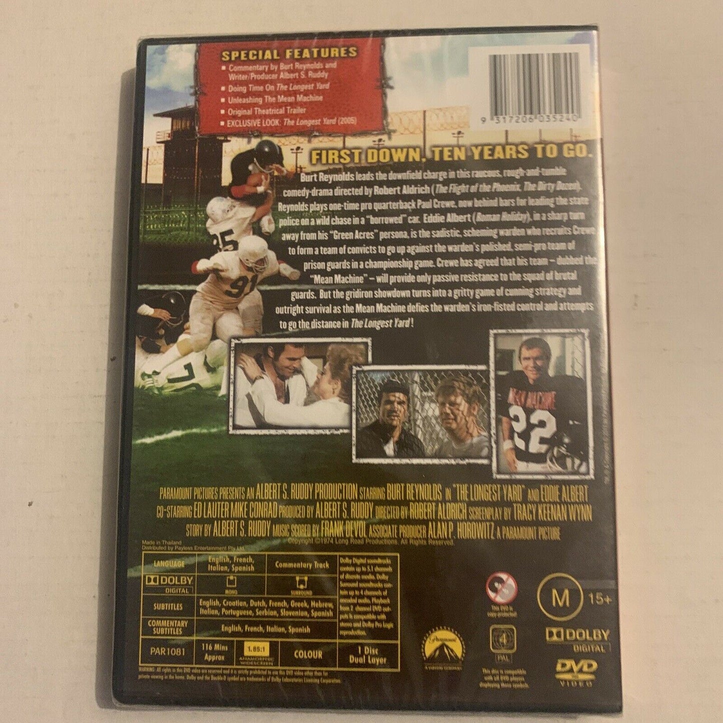 *New Sealed* The Longest Yard (DVD, 1974) Burt Reynolds. Region 4