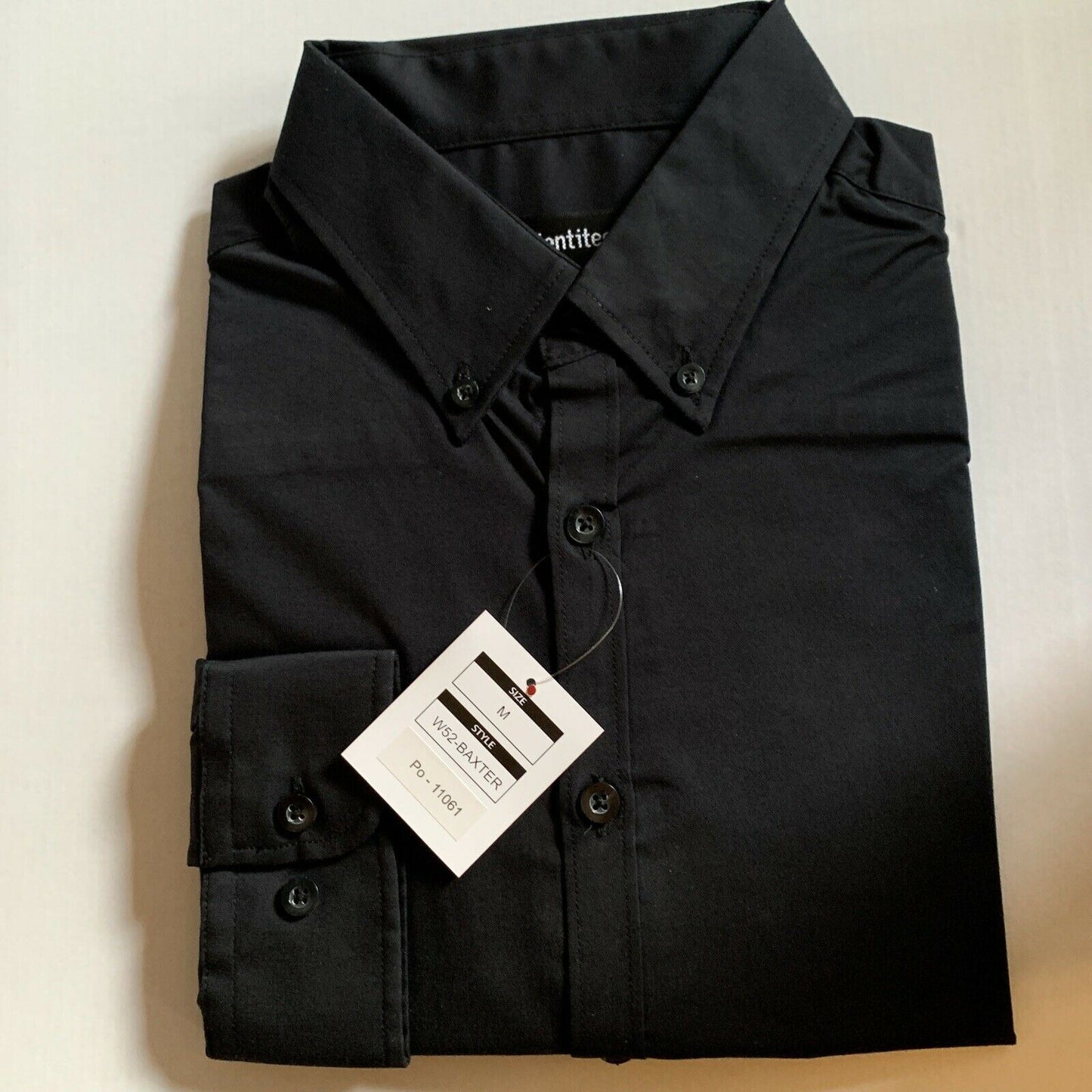 *New* Men's Casual Long Sleeve Shirt Black Size: M Style: W52