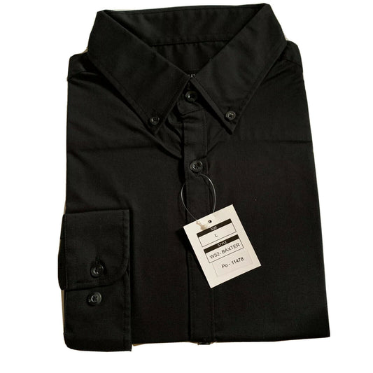 *New* Men's Casual Long Sleeve Shirt Black Size: L Style: W52