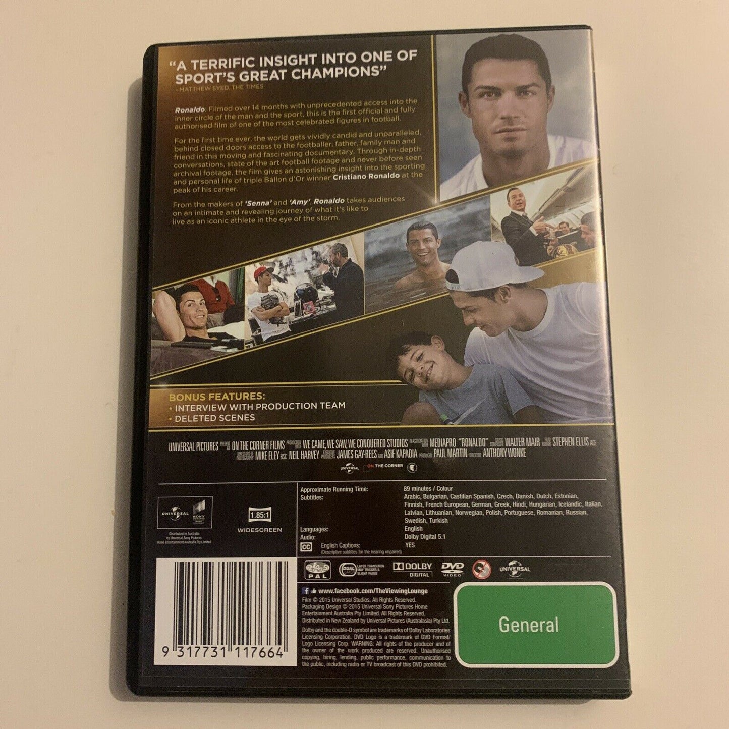 Ronaldo (DVD, 2015) Cristiano Ronaldo Region 4&2