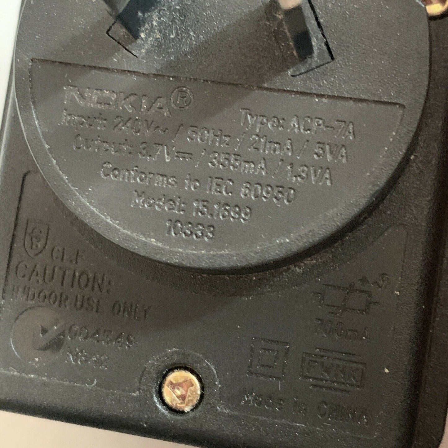 Genuine Nokia ACP-7A AC Adapter 3.7V 355mA for  Mobile Phone