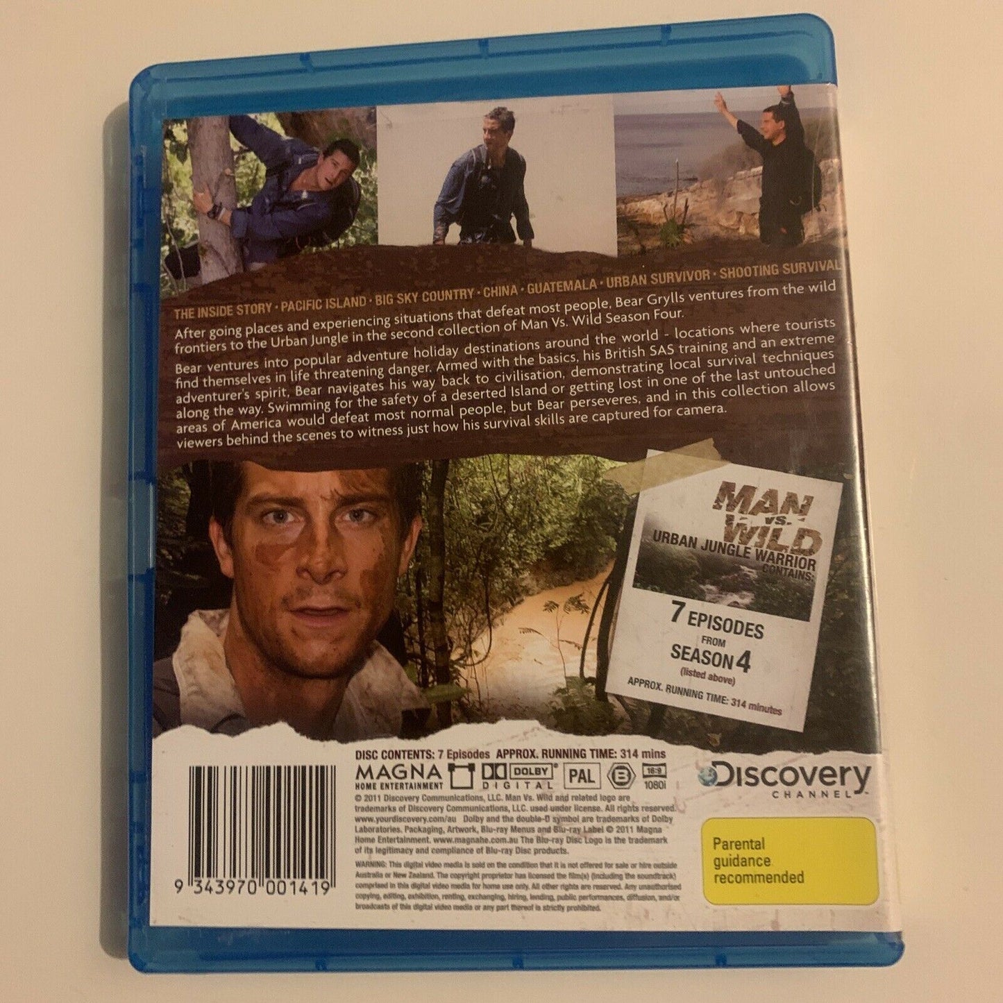 Man Vs Wild - Urban Jungle Warrior (Blu-ray, 2011, 2-Disc) Bear Grylls Region B