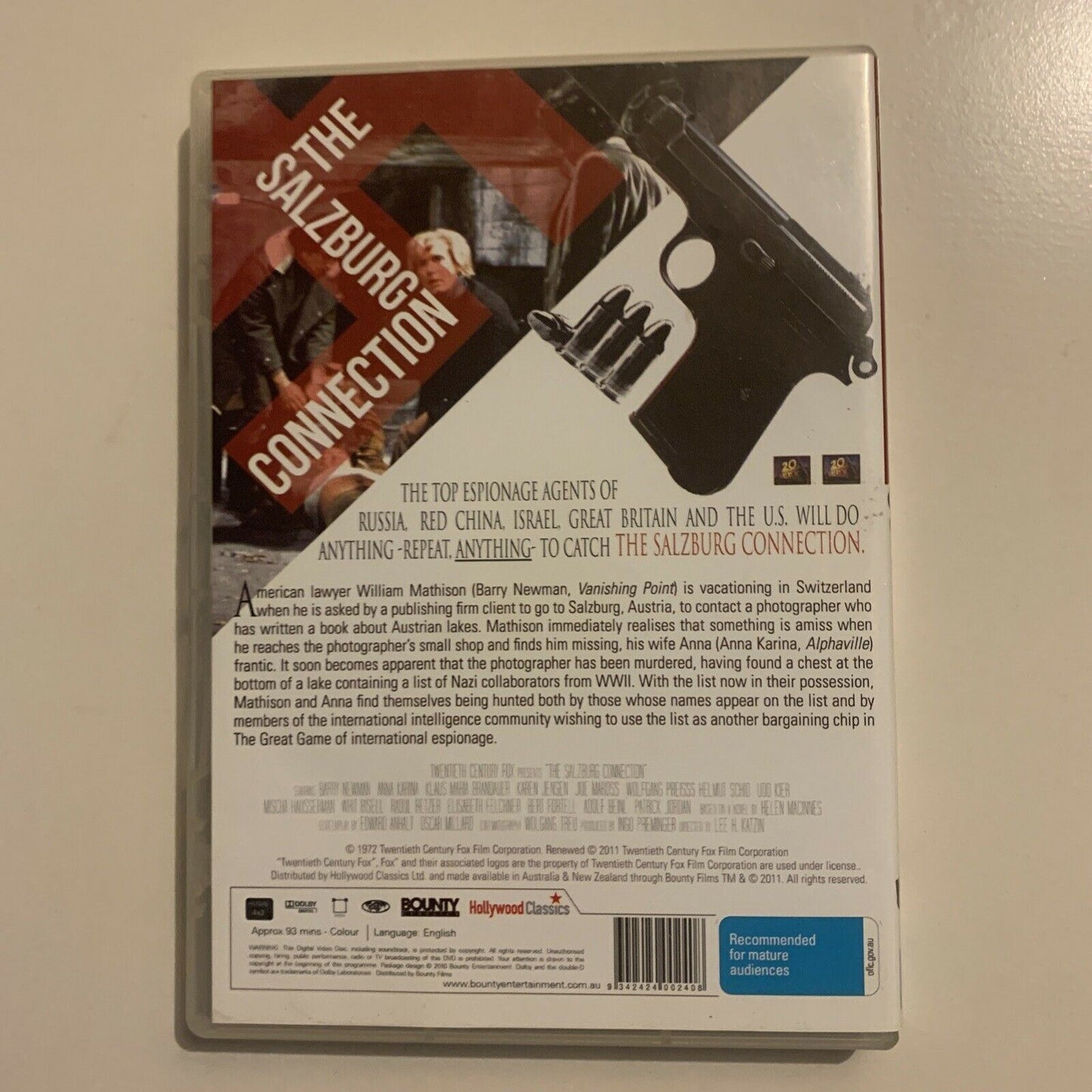 The Salzburg Connection (DVD, 1972) Barry Newman, Anna Karina
