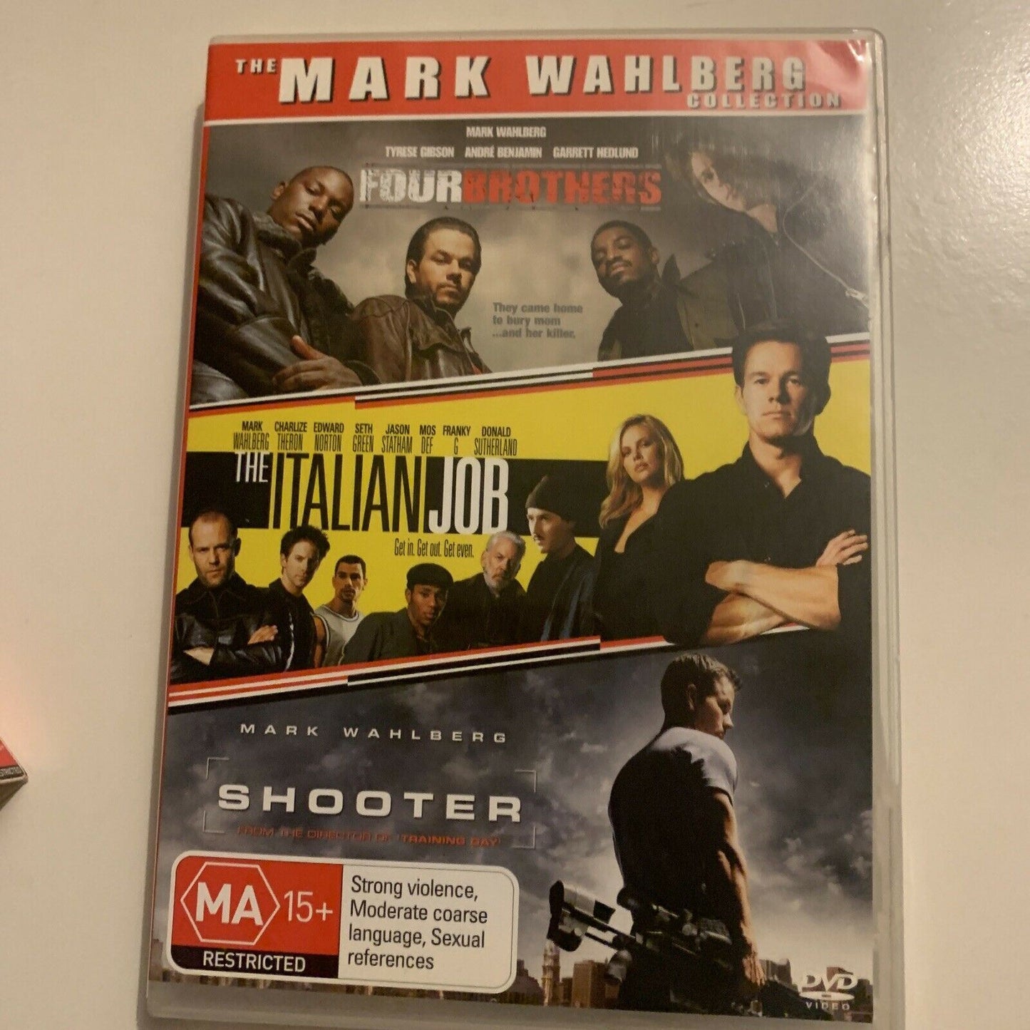Mark Wahlberg: Four Brothers / The Italian Job / Shooter DVD Region 4