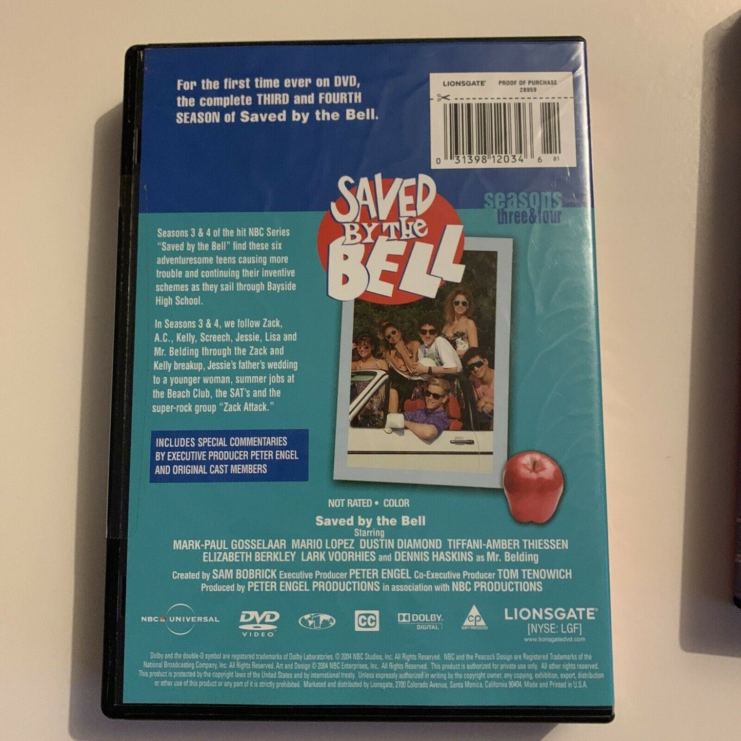 Saved By The Bell - Season 1,2,3,4 (DVD, 1993) Mark Paul Gosselaar Region 1