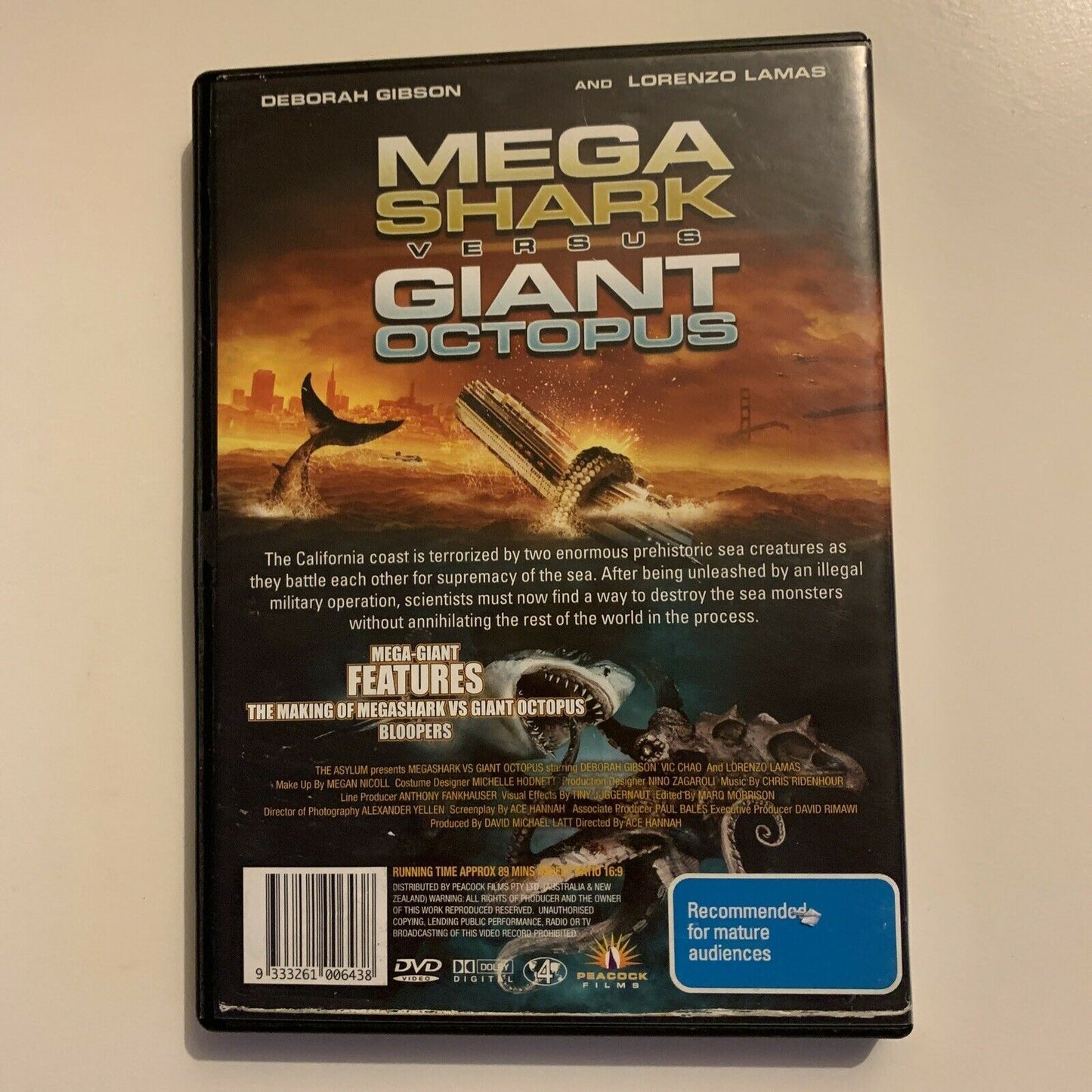 Mega Shark Versus Giant Octopus (DVD, 2009) Lorenzo Lamas, Debbie Gibson