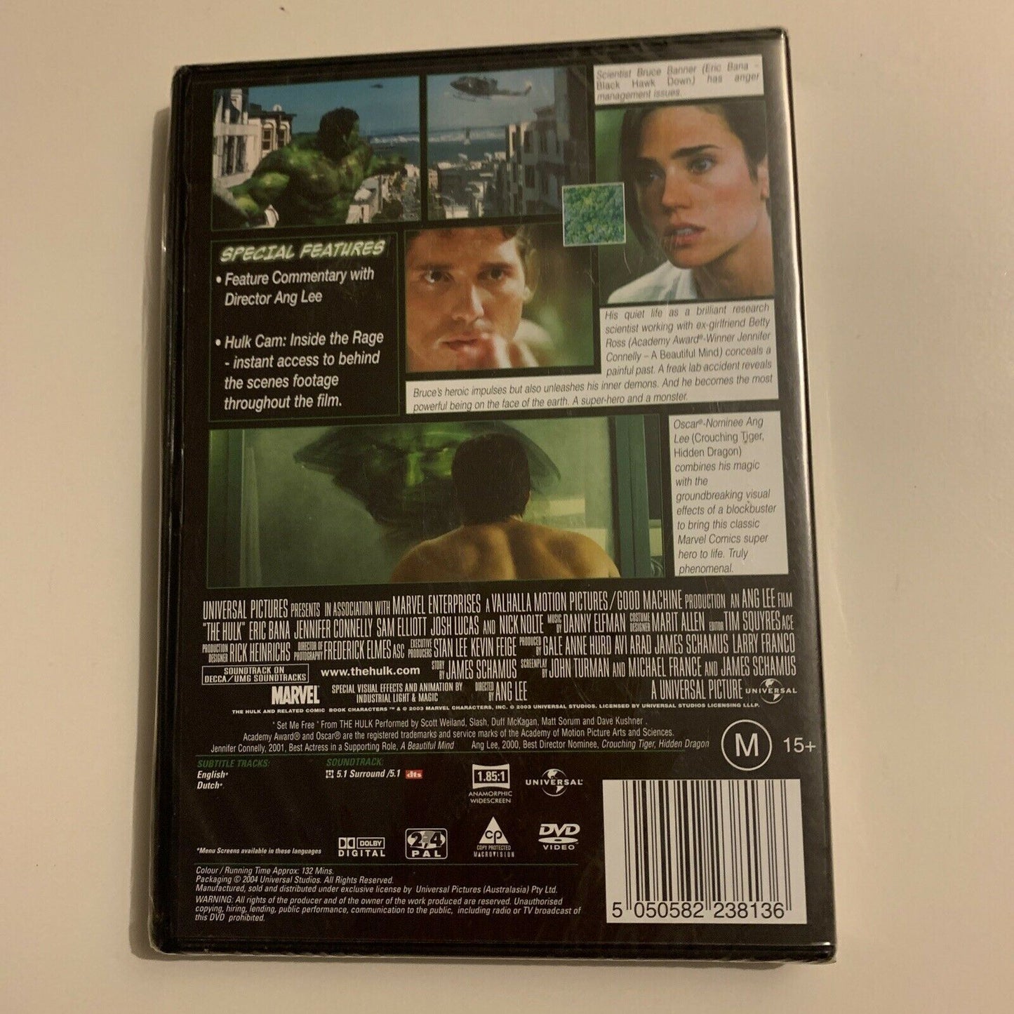 *New Sealed* Hulk (DVD, 2003) Eric Bana, Jennifer Connelly Region 4&2