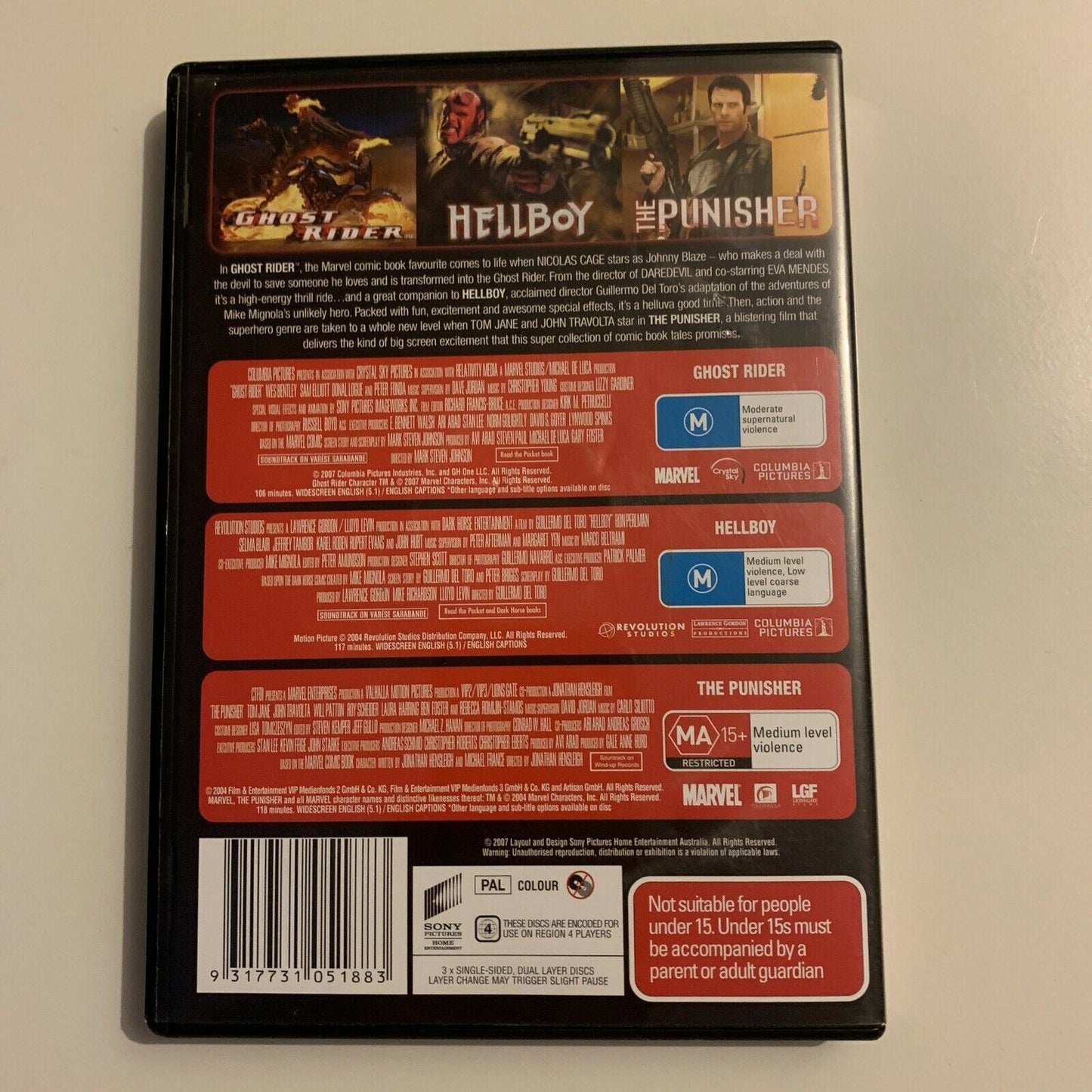 Ghost Rider / Hellboy / The Punisher (DVD) Australia Region 4