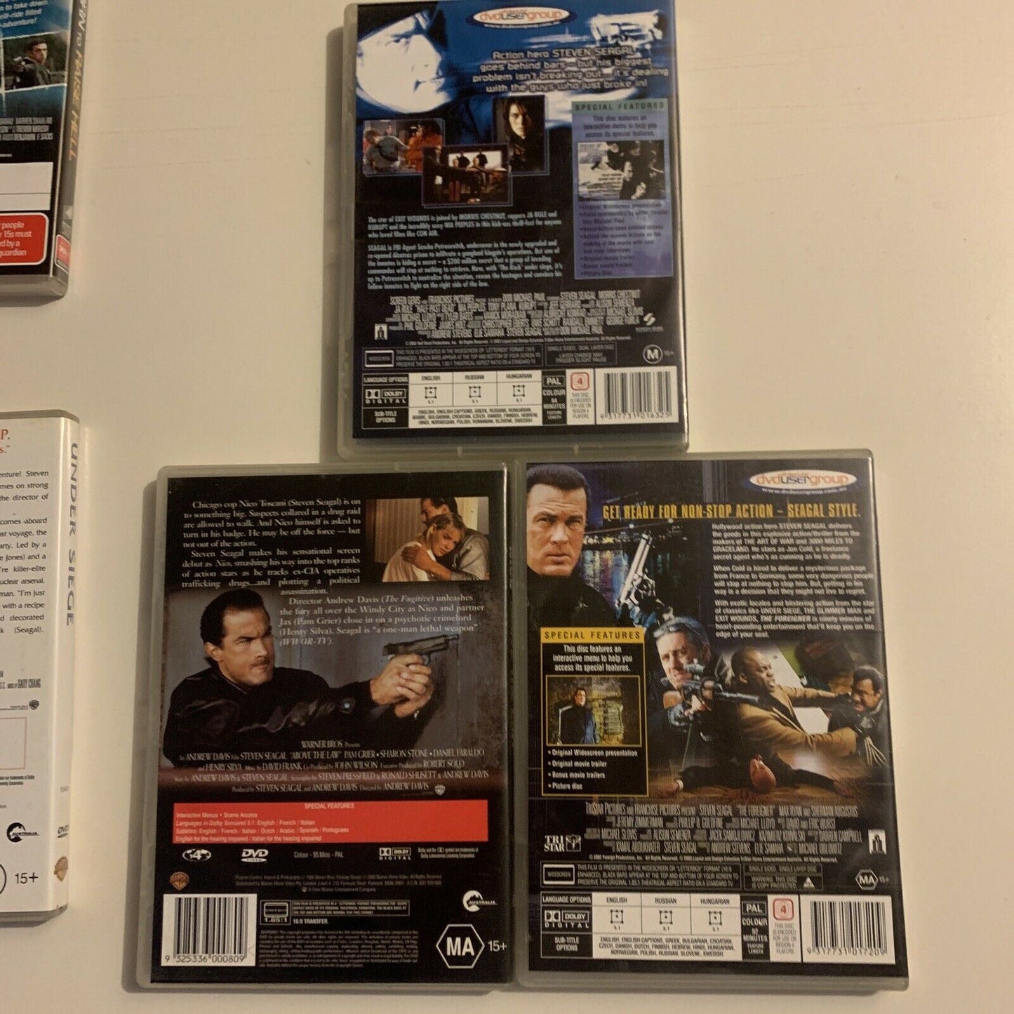 7x Steven Seagal DVDs Out for a Kill / Born To Raise Hell / Half Past Region 4