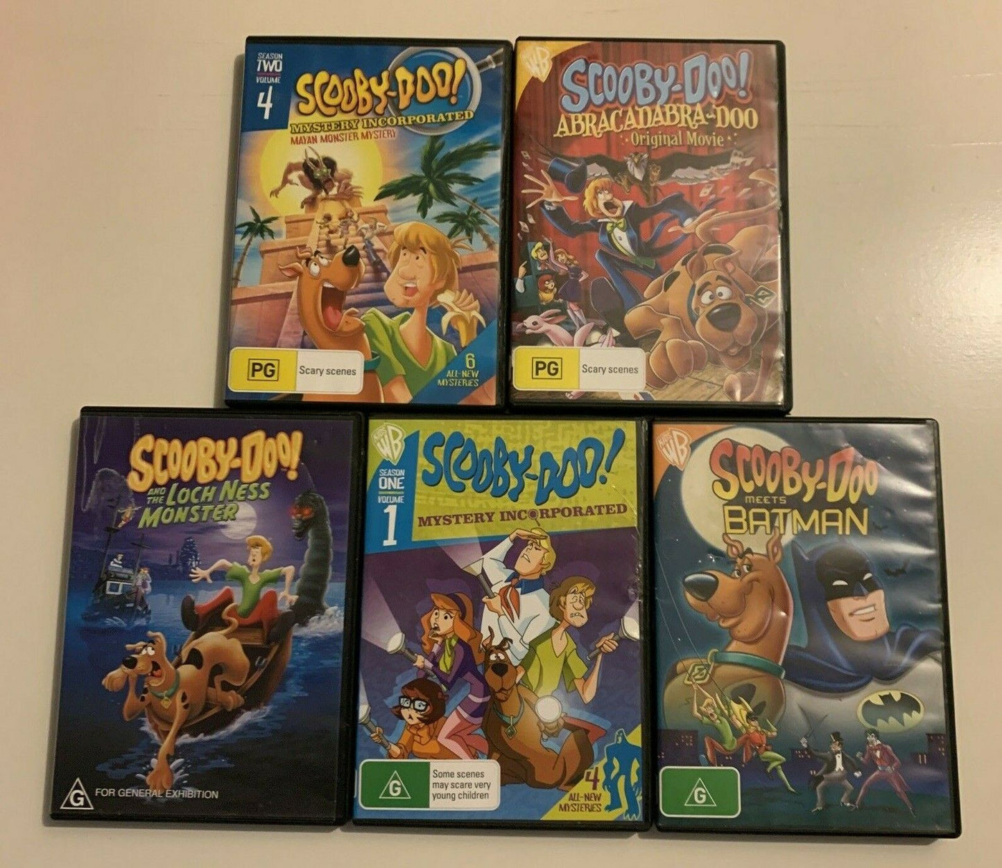 5x Scooby-Doo! DVDs Region 4&2