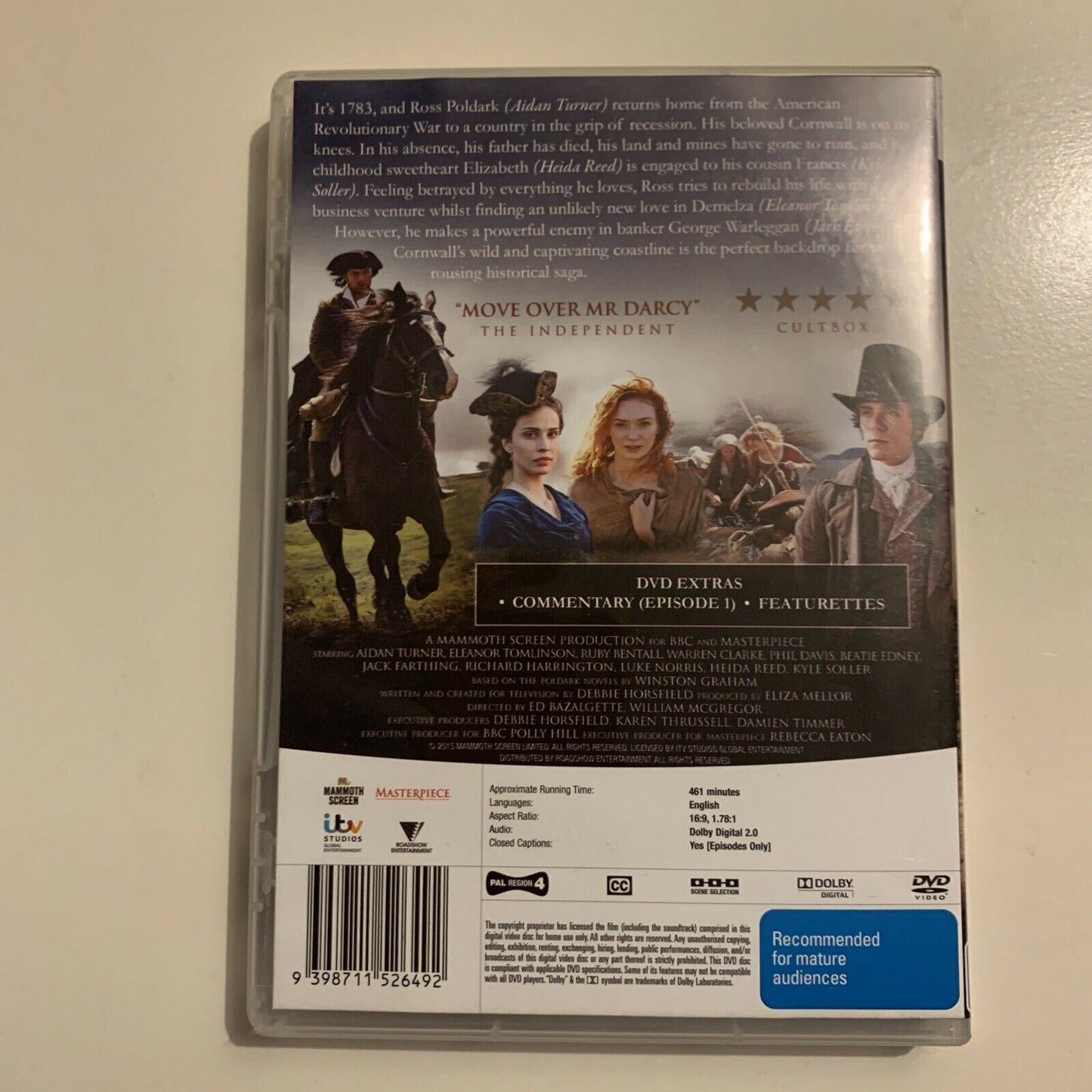 Poldark - Season 1 (DVD, 2015, 3-Disc) Aidan Turner Region 4 – Retro Unit