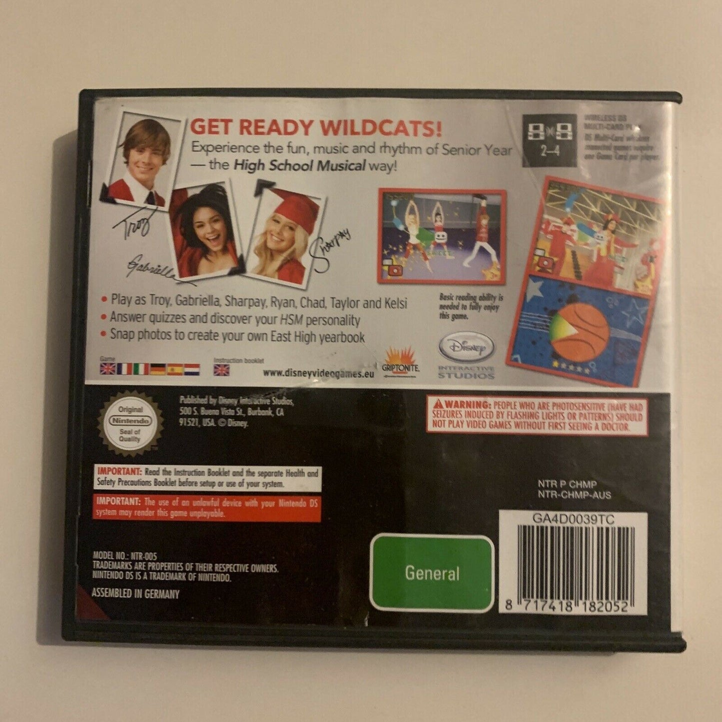 High School Musical 3: Senior Year (Nintendo DS) With Manual