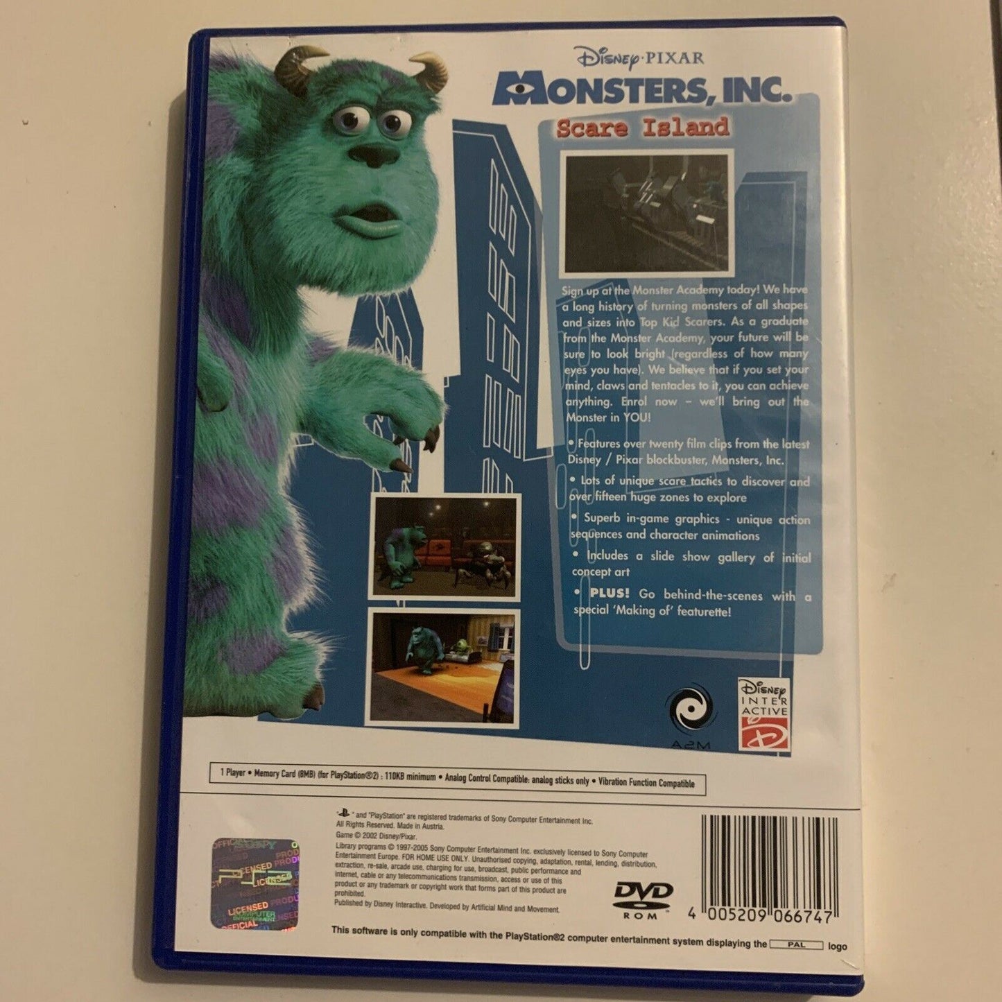 Monsters Inc - Scare Island Playstation 2 PS2 With Manual PAL