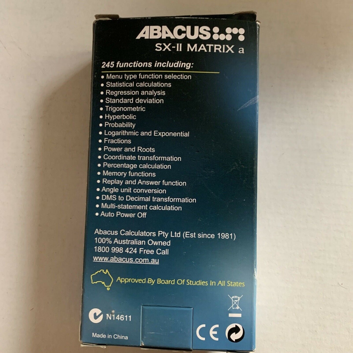 Abacus SX-II Matrix dual power scientific calculator