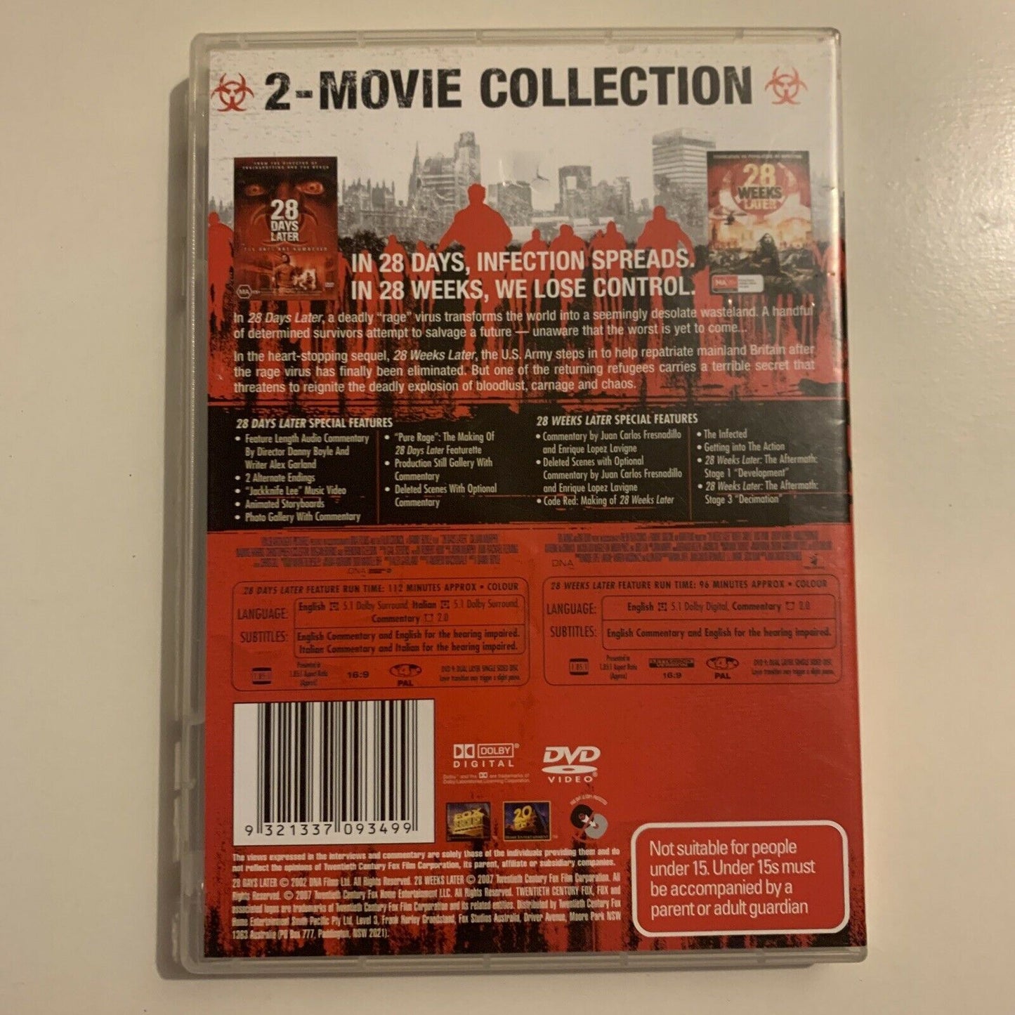 28 Days Later / 28 Weeks Later (DVD, 2007, 2-Disc Set) Region 4
